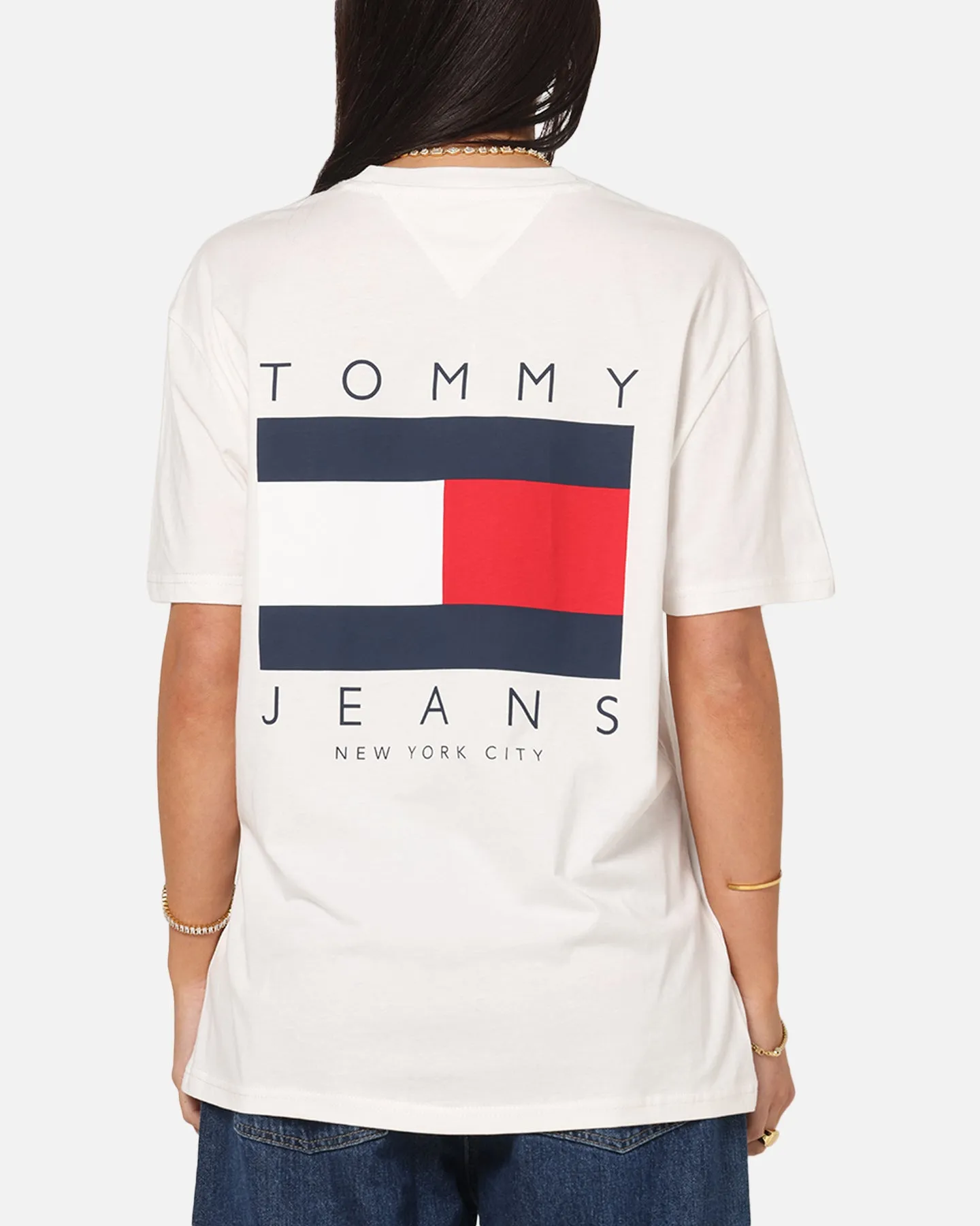 Tommy Jeans Regular Flag Graphic T-Shirt Ecru sold by Culture Kings