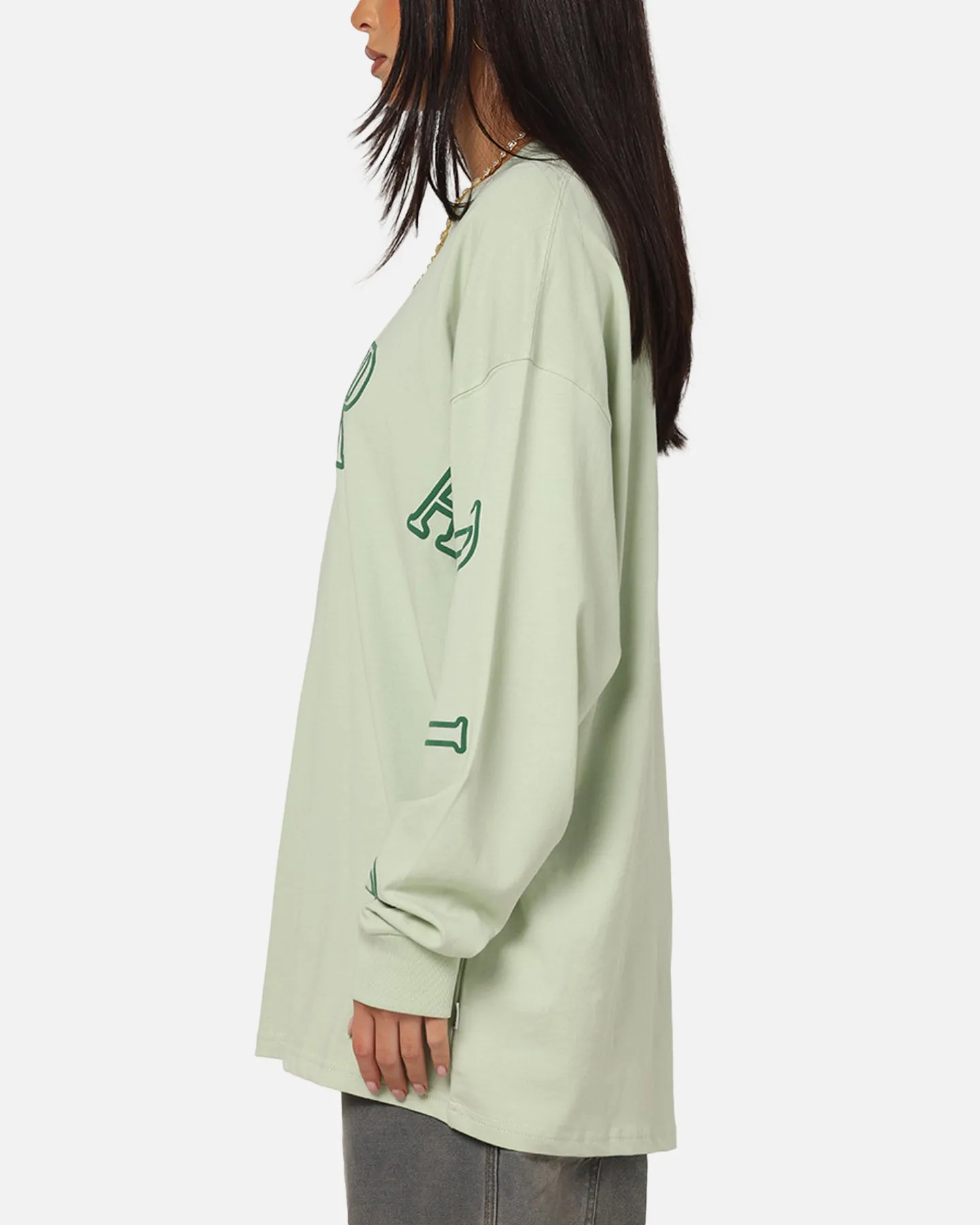 Carre Global Oversized Long Sleeve T-Shirt Sage sold by Culture Kings product image thumbnail 5