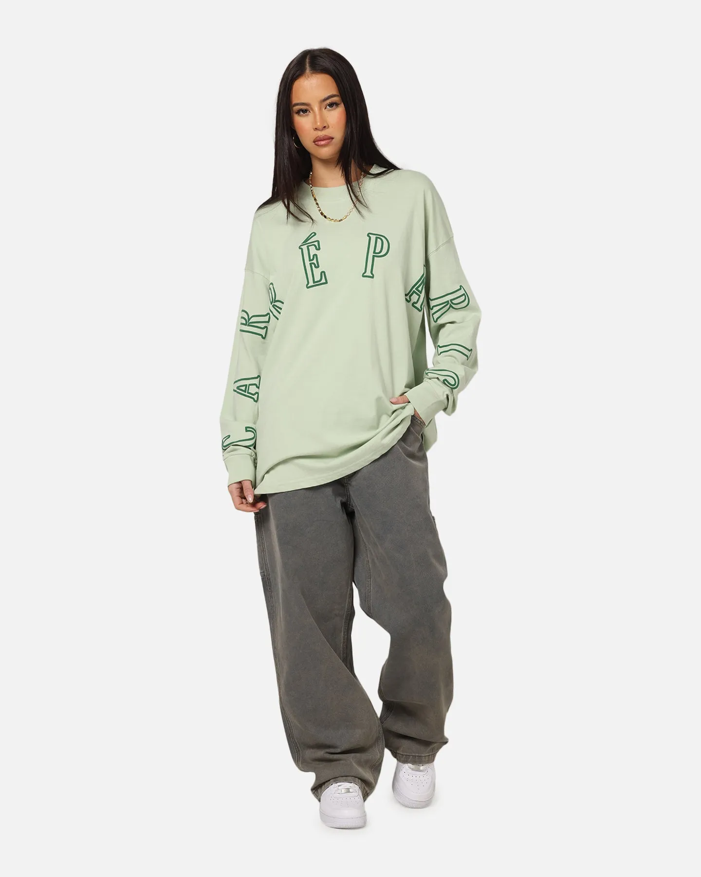 Carre Global Oversized Long Sleeve T-Shirt Sage sold by Culture Kings product image thumbnail 2