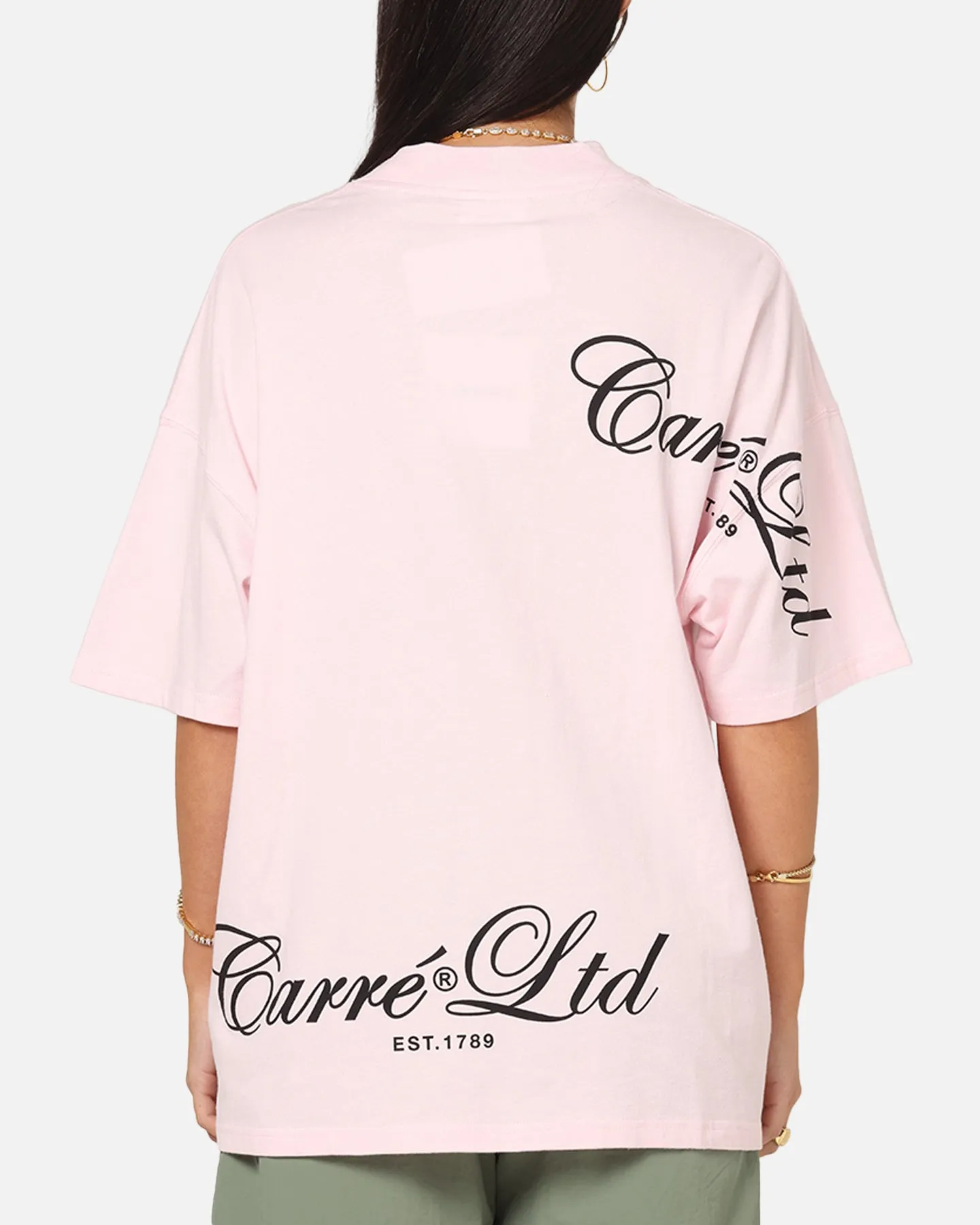Carre Side Script Oversized T-Shirt Pink sold by Culture Kings