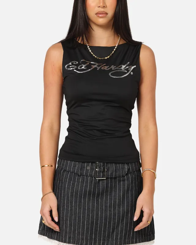 Ed Hardy Women's Chrome Boatneck Tank Black sold by Culture Kings