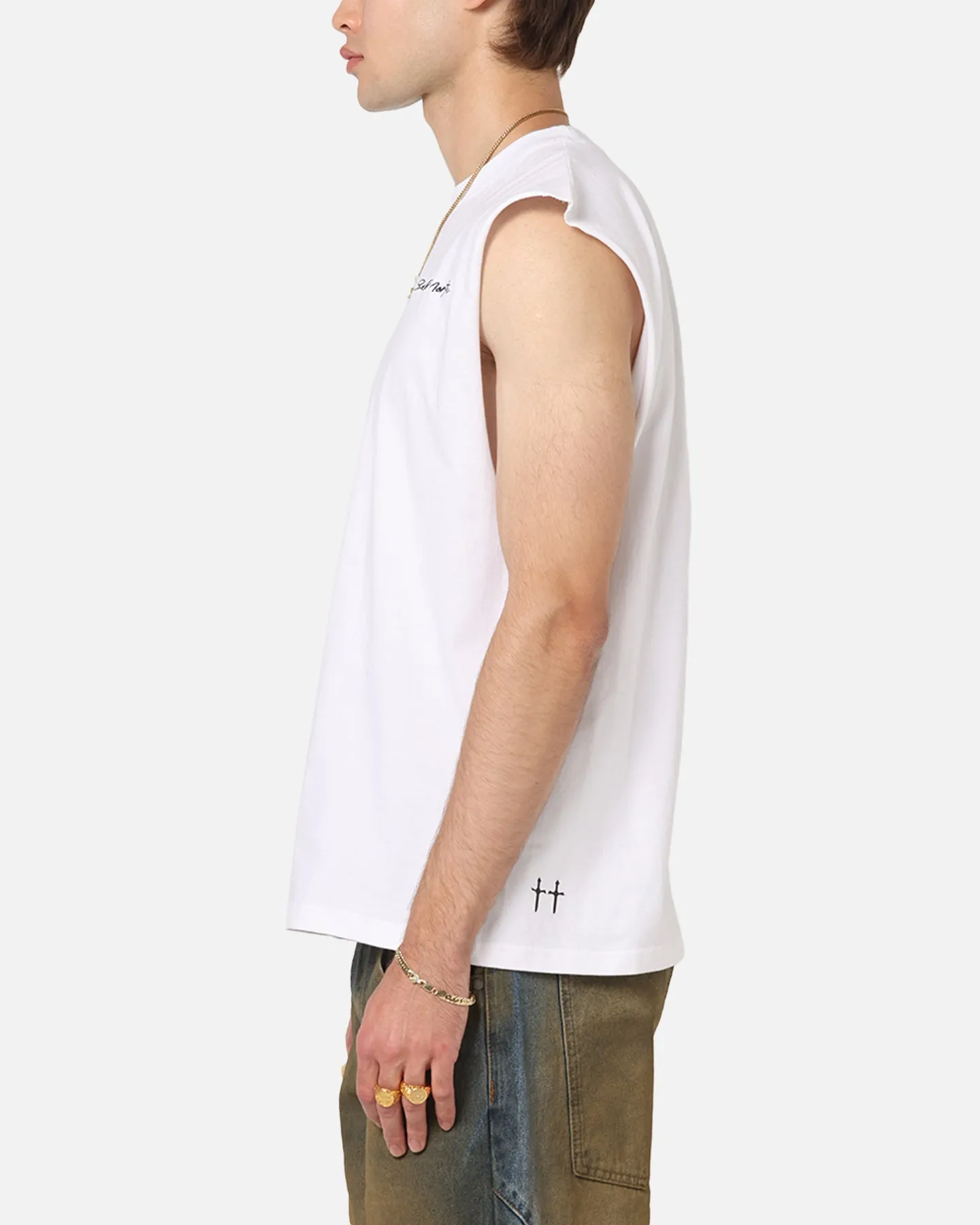 Saint Morta Scription Oversized Muscle T-Shirt White sold by Culture Kings product image thumbnail 5