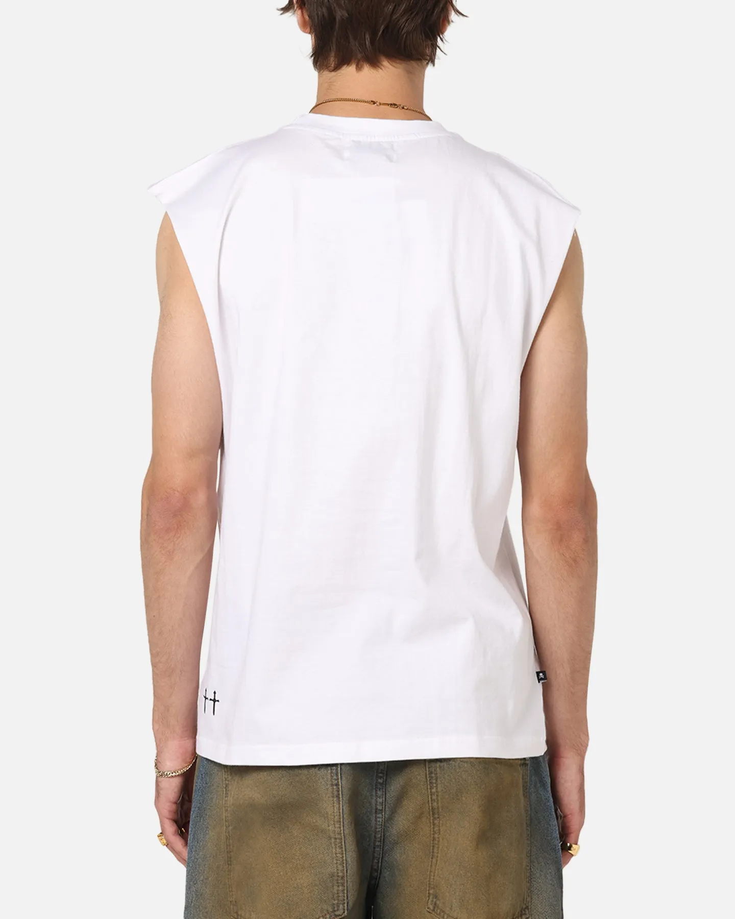 Saint Morta Scription Oversized Muscle T-Shirt White sold by Culture Kings product image thumbnail 3