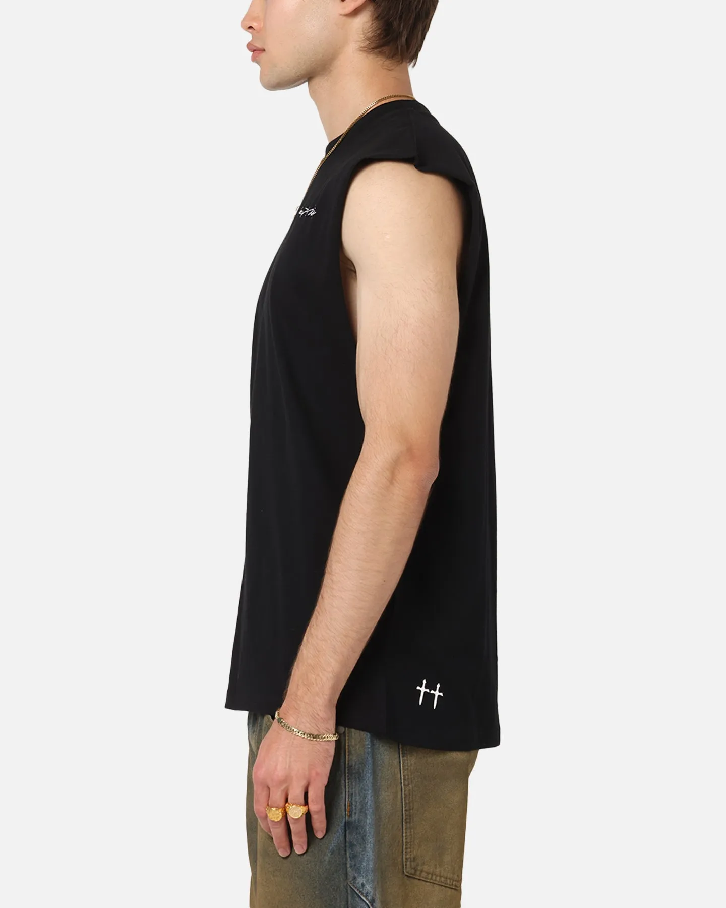 Saint Morta Scription Oversized Muscle T-Shirt Black sold by Culture Kings product image thumbnail 5