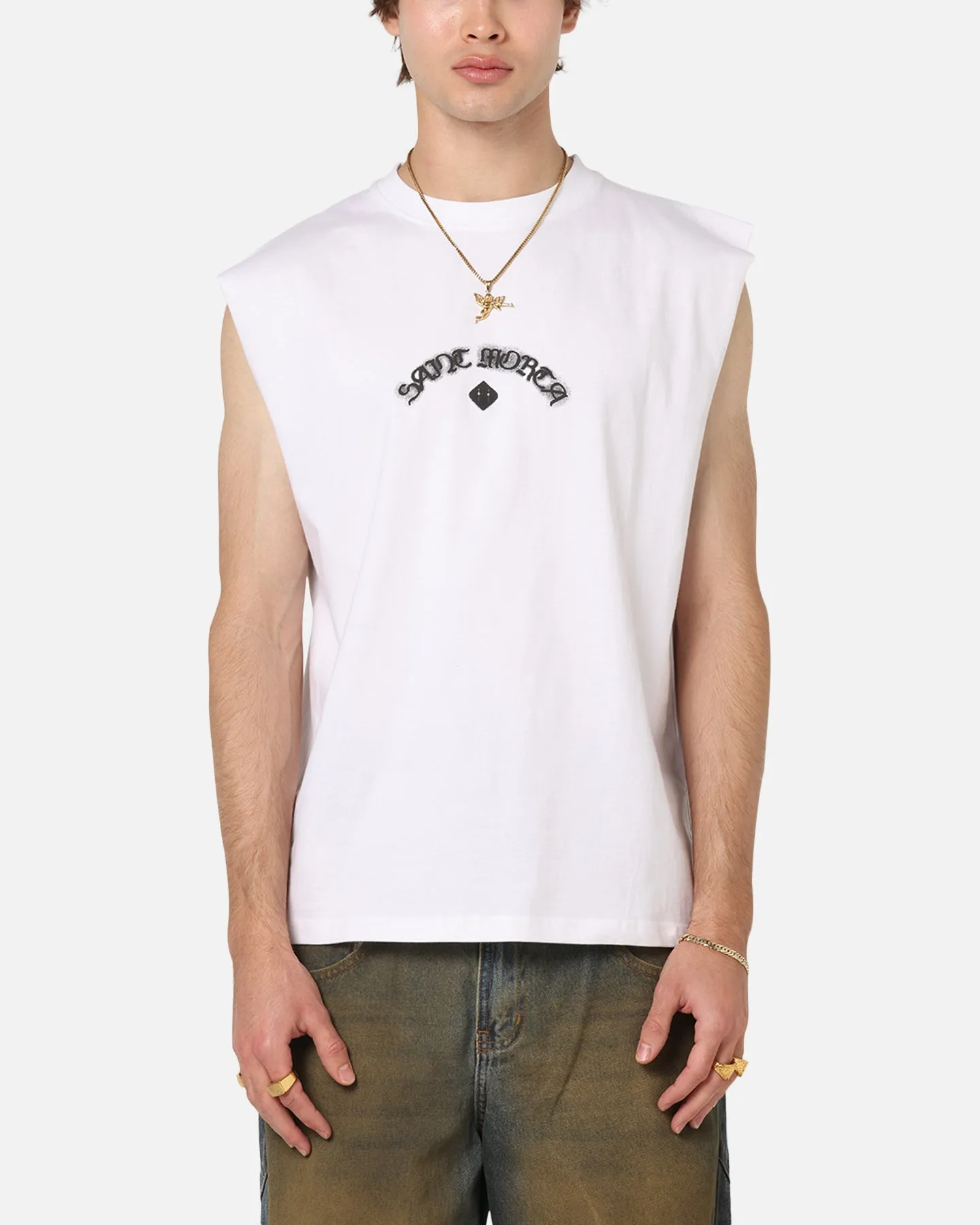 Saint Morta The Return Oversized Muscle T-Shirt White sold by Culture Kings