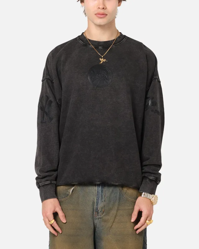 Pro Standard New York Yankees 'Wash Vanguard' Fleece Crewneck Washed Black sold by Culture Kings