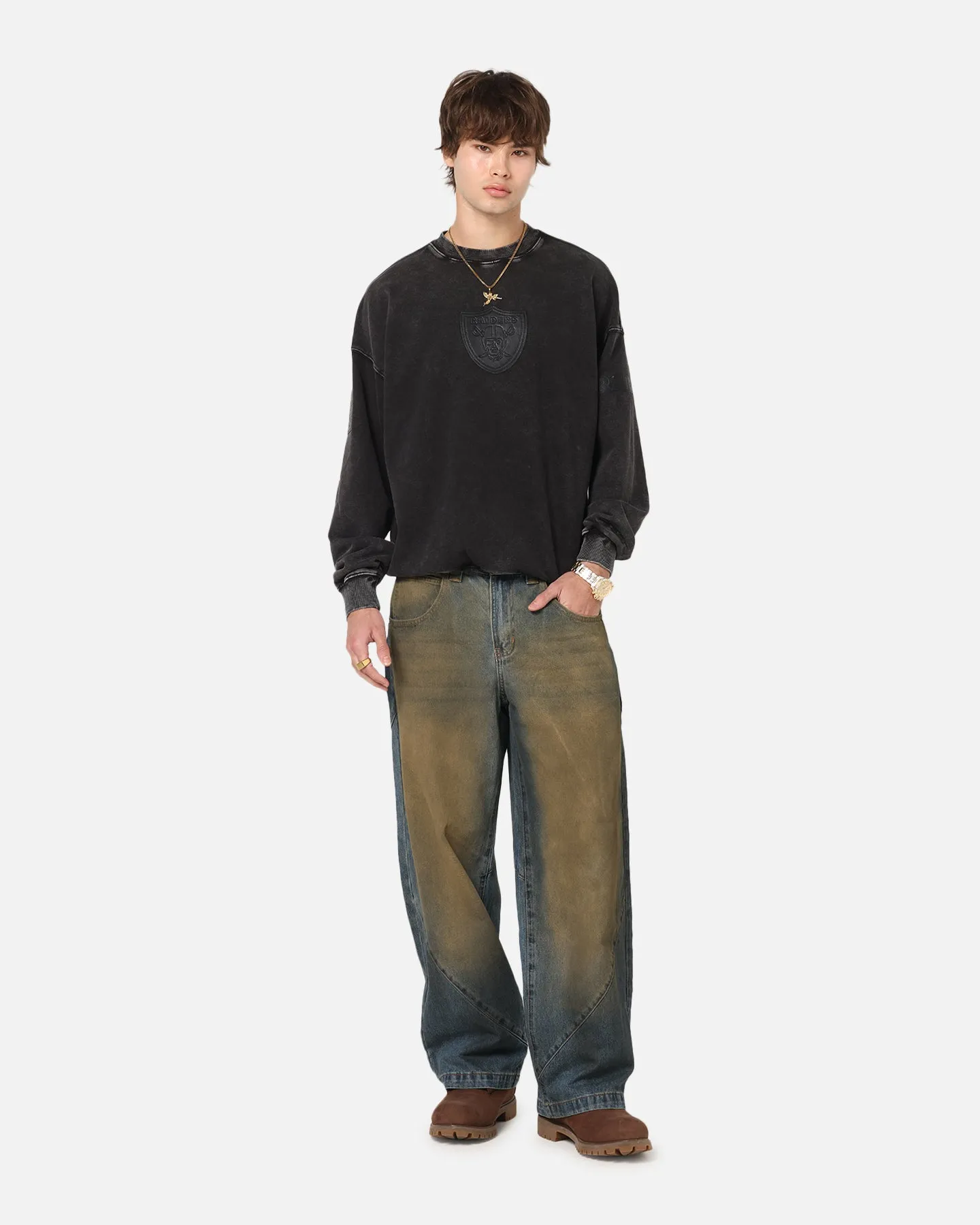 Pro Standard Las Vegas Raiders 'Wash Vanguard' Fleece Crewneck Washed Black sold by Culture Kings product image thumbnail 3