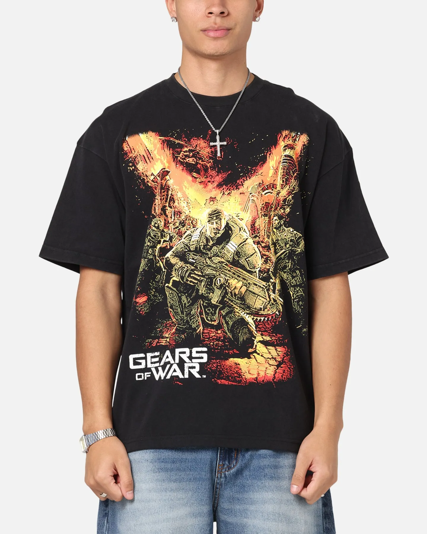 73Studio X Gears Of War '06 Gears Of Wear Vintage T-Shirt Black Acidwash sold by Culture Kings