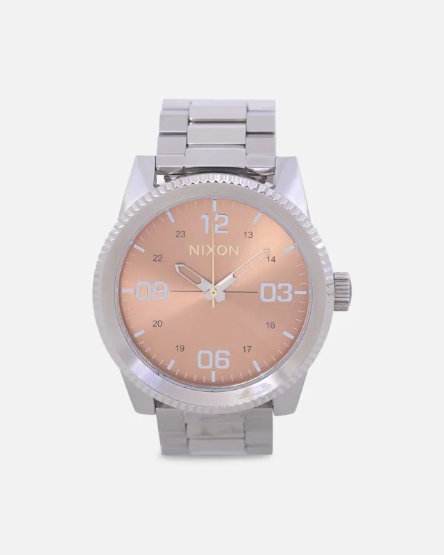 Nixon Corporal Stainless Steel Watch Silver/Coral sold by Culture Kings
