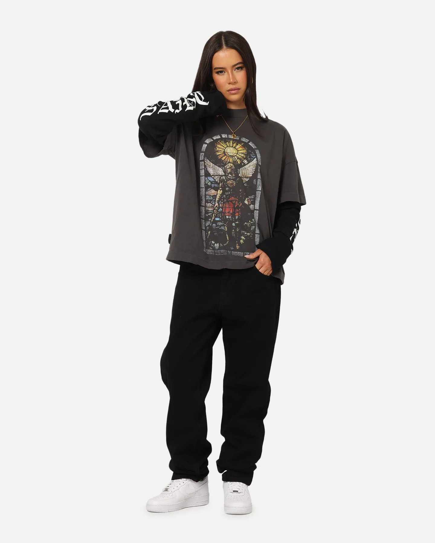 Saint Morta Kingdomcome Long Sleeve T-Shirt Washed Charcoal sold by Culture Kings product image thumbnail 2