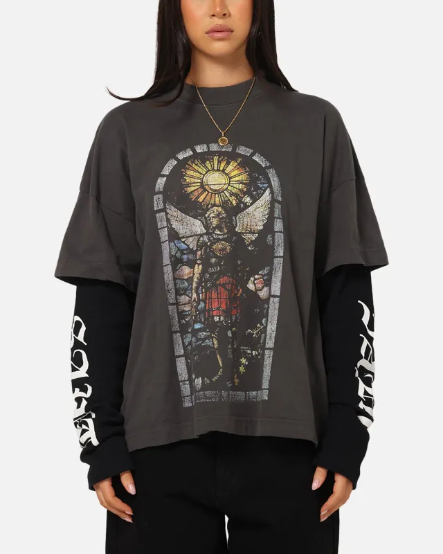 Saint Morta Kingdomcome Long Sleeve T-Shirt Washed Charcoal sold by Culture Kings