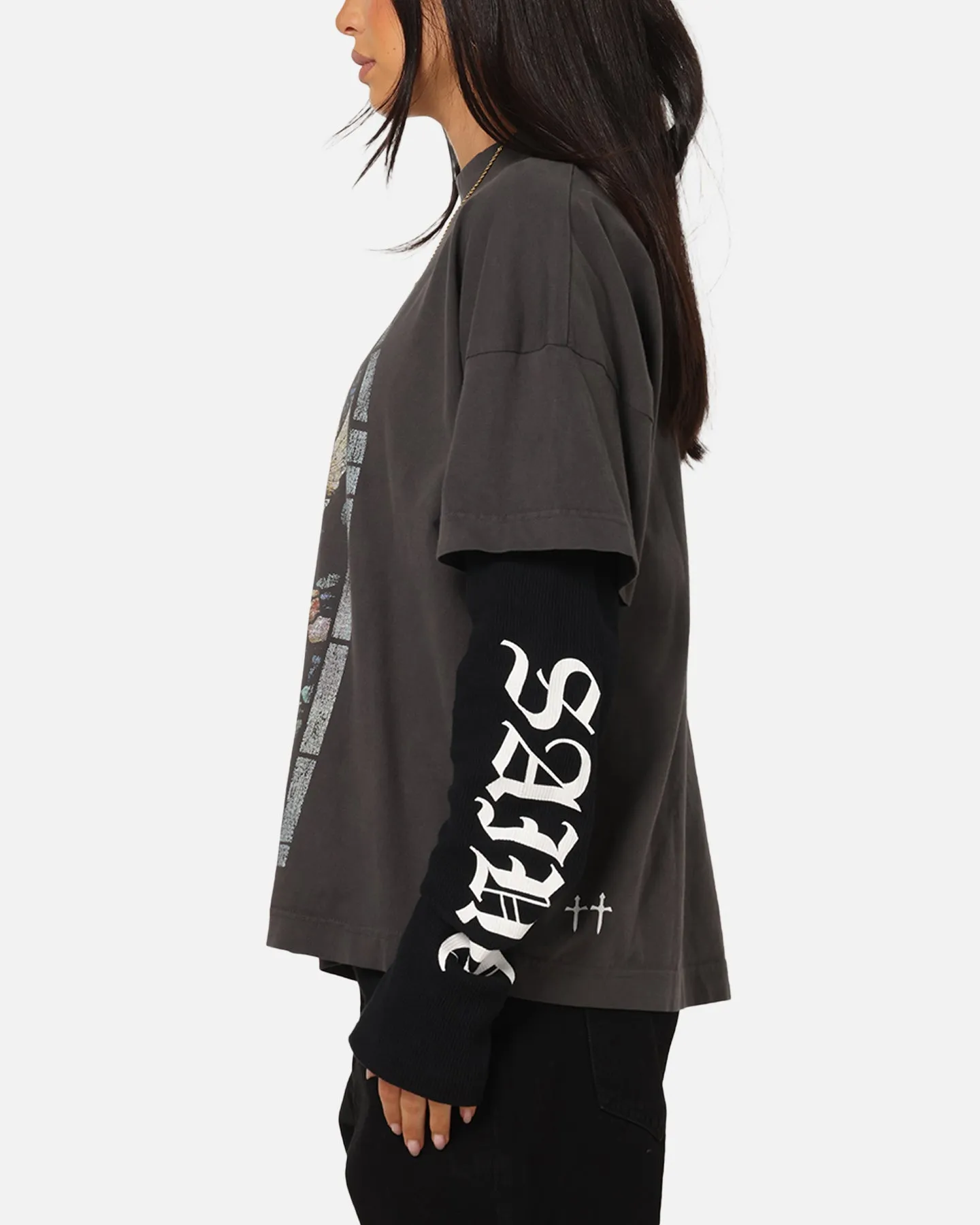 Saint Morta Kingdomcome Long Sleeve T-Shirt Washed Charcoal sold by Culture Kings product image thumbnail 5