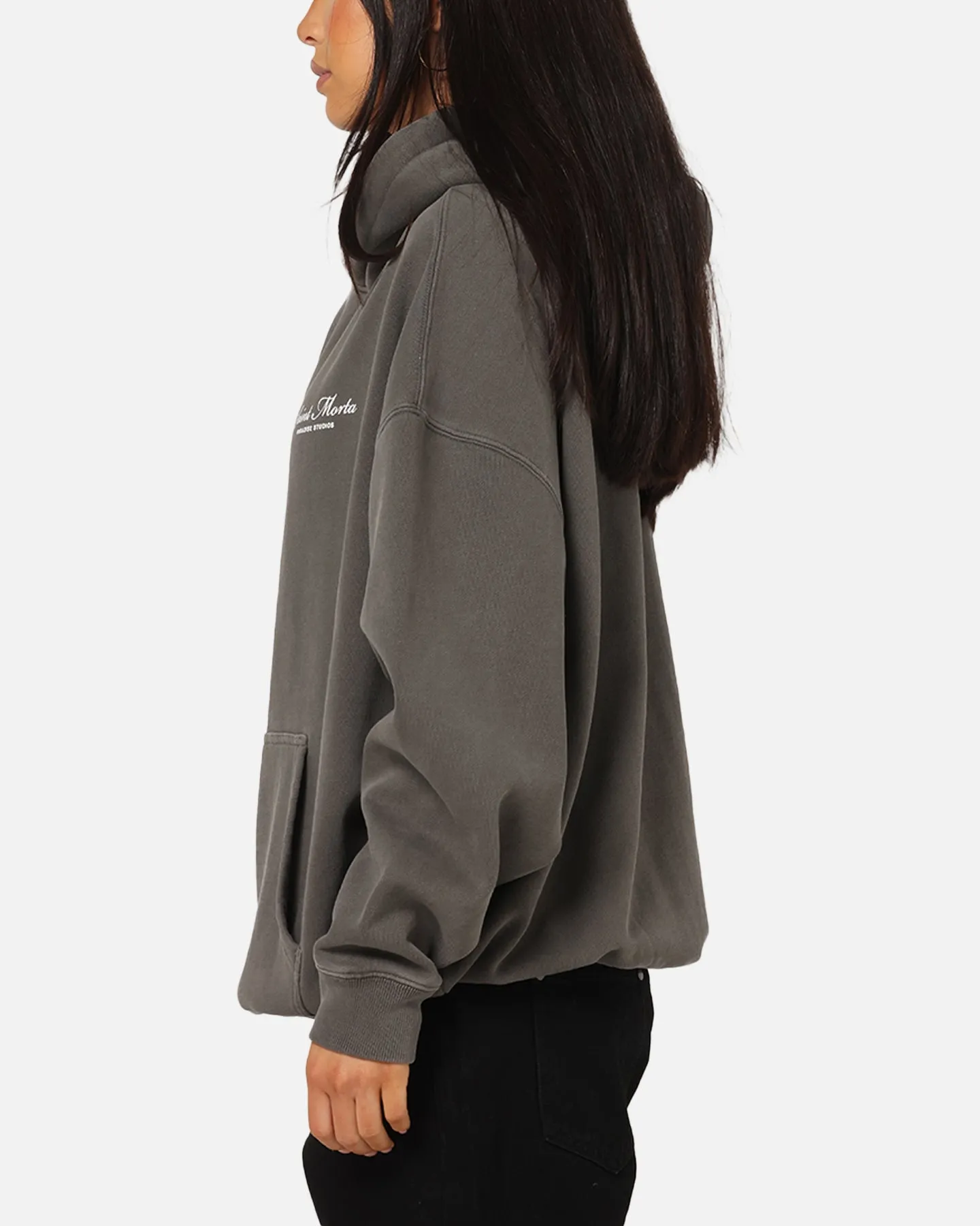 Saint Morta Studios Logo Boxy Hoodie Washed Black sold by Culture Kings product image thumbnail 5