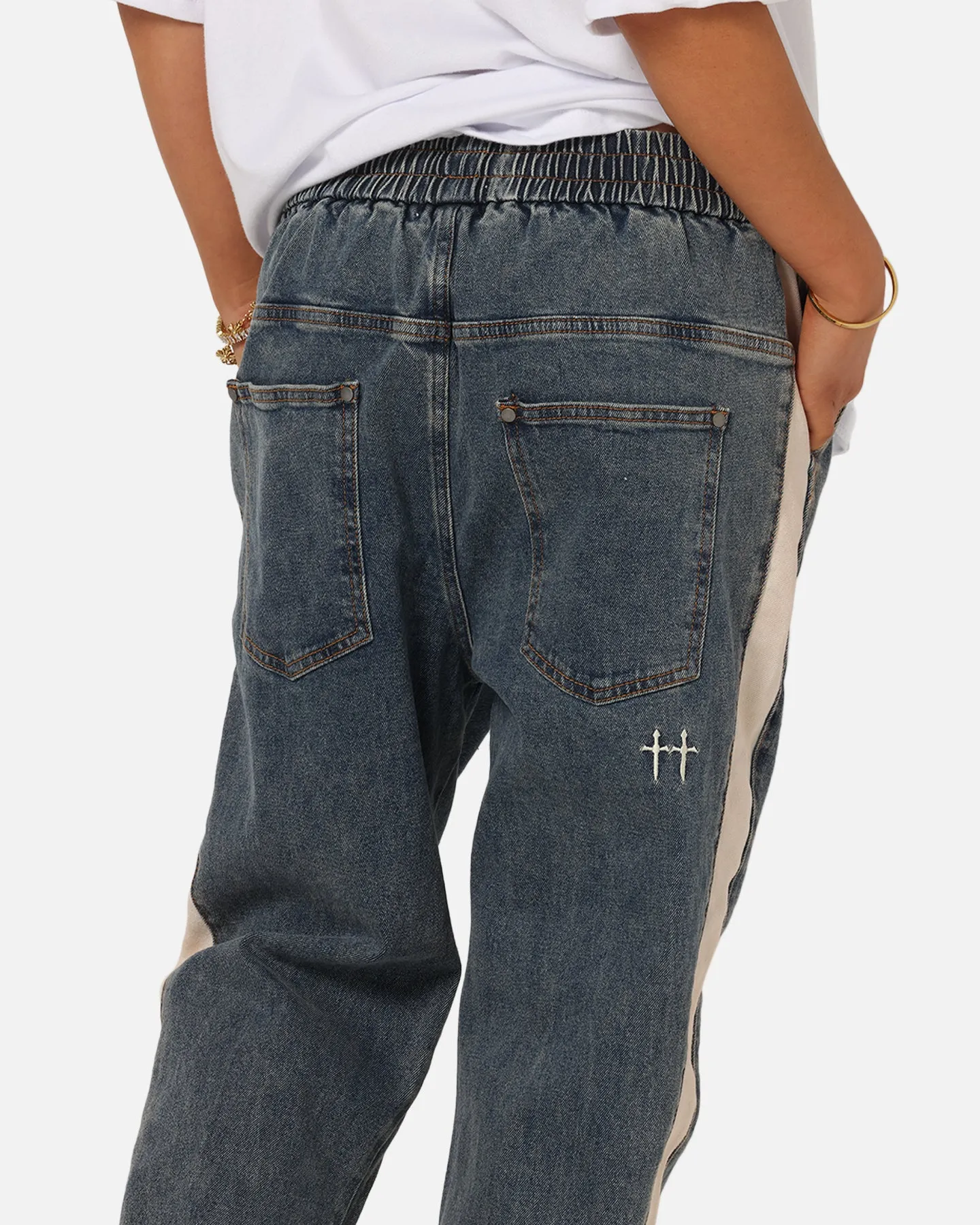 Saint Morta Sidewinder Denim Joggers Dirty Denim sold by Culture Kings product image thumbnail 3