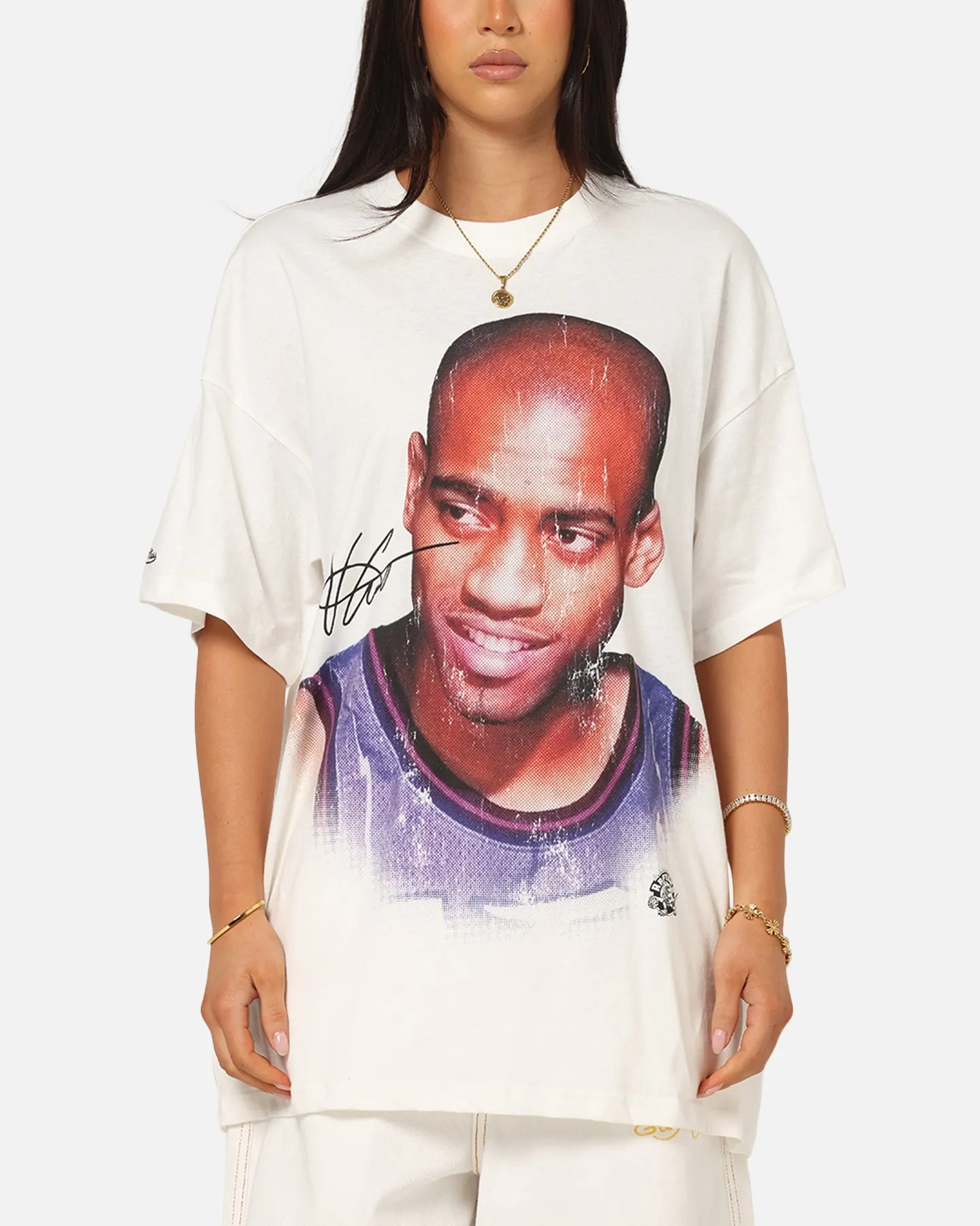 Mitchell & Ness Toronto Raptors Vince Carter Big Head T-Shirt Vintage White sold by Culture Kings