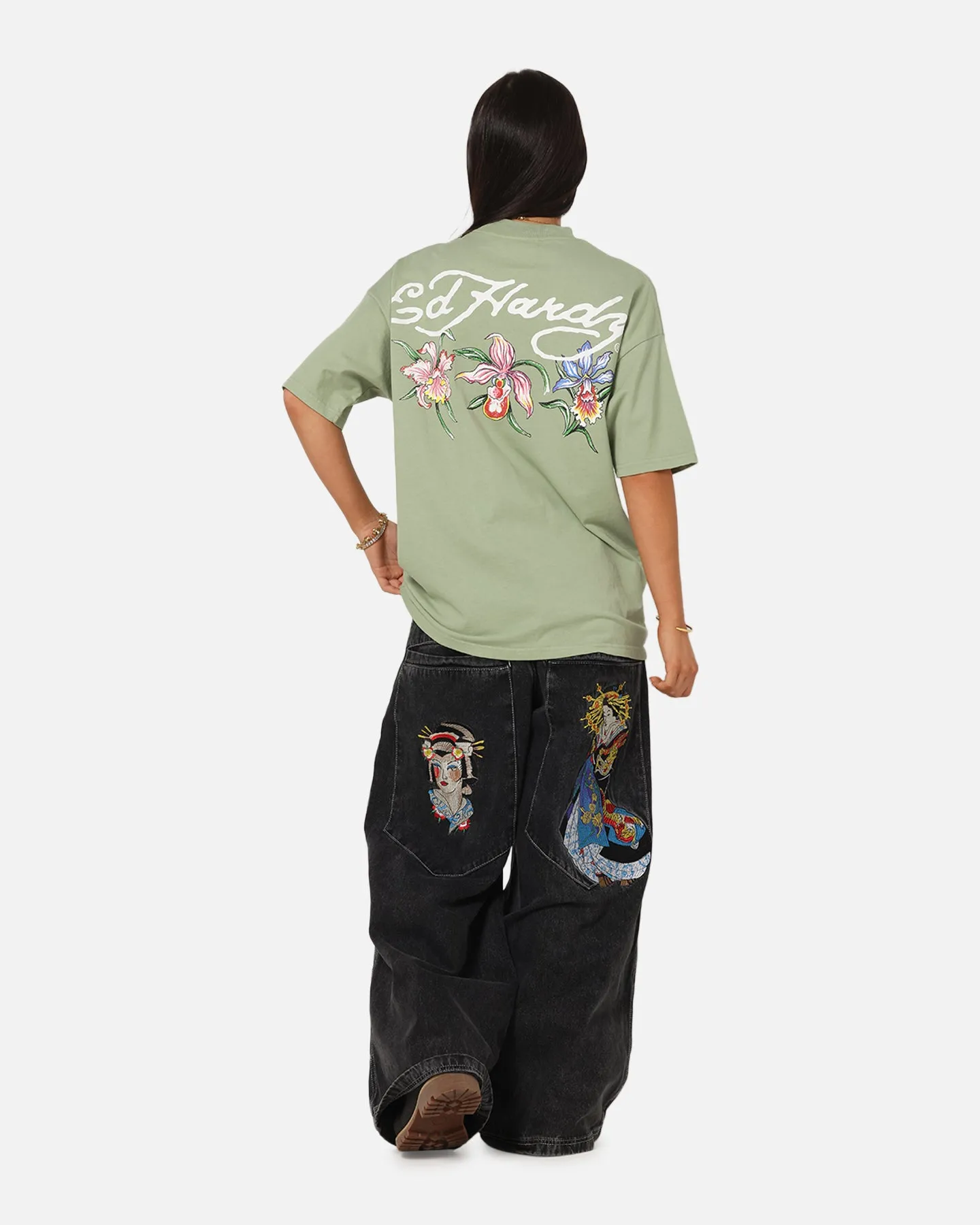 Ed Hardy Flowers T-Shirt Sage sold by Culture Kings product image thumbnail 3