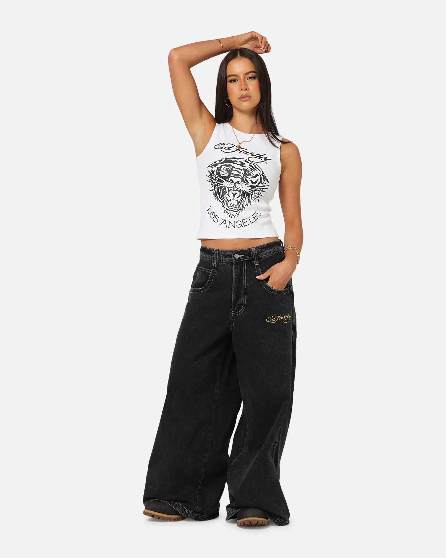 Ed Hardy Women's Tiger Ribbed Tank White sold by Culture Kings product image thumbnail 3