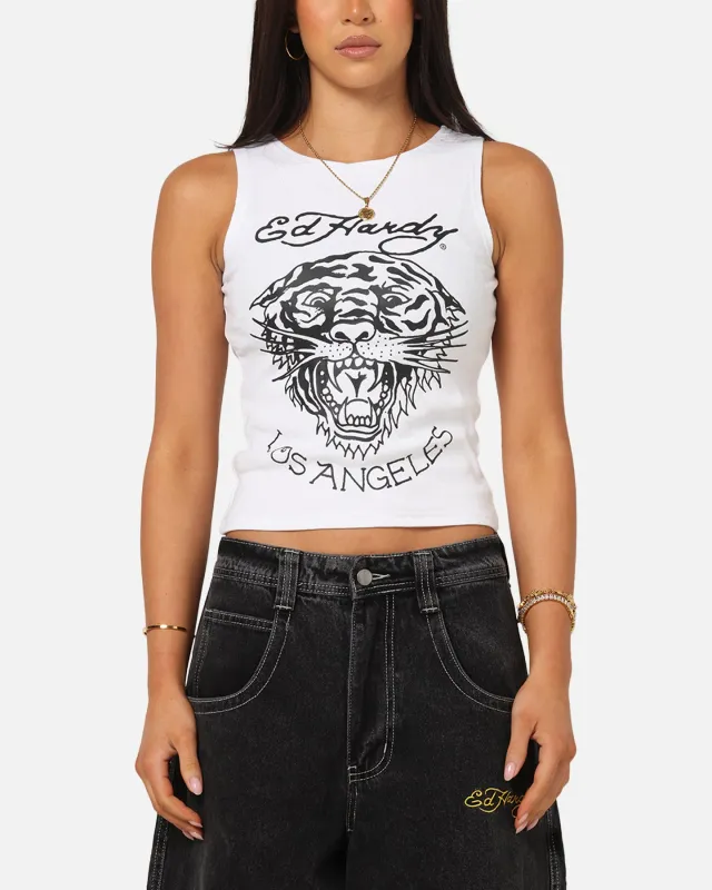 Ed Hardy Women's Tiger Ribbed Tank White sold by Culture Kings