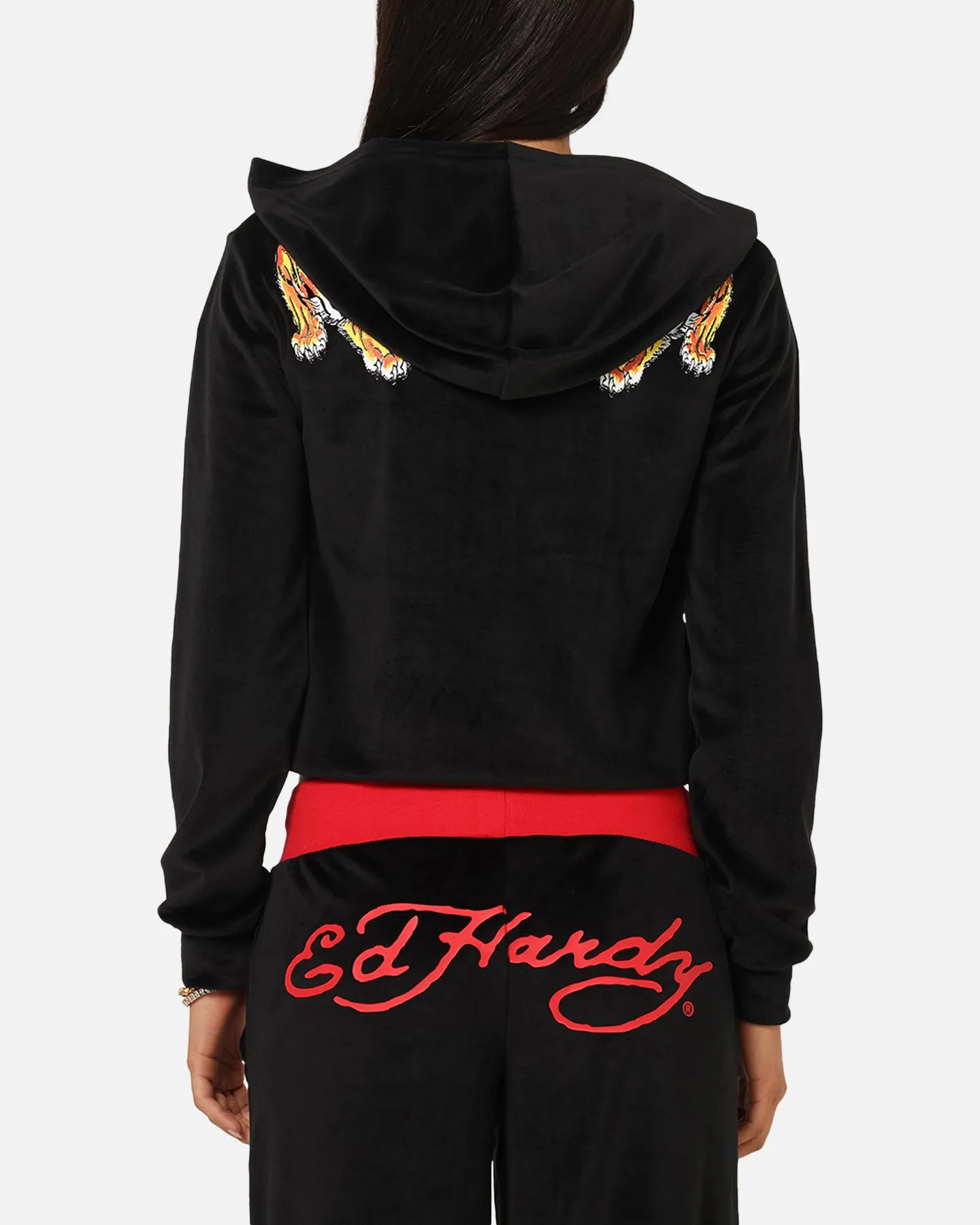 Ed Hardy Women's Cropped Hoodie Black/Red sold by Culture Kings product image thumbnail 5