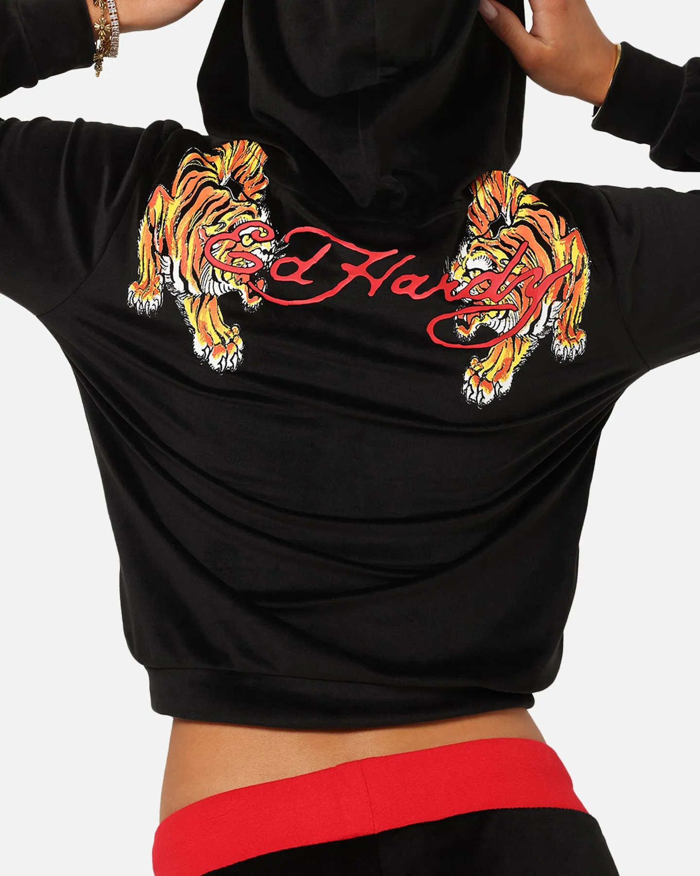 Ed Hardy Women's Cropped Hoodie Black/Red sold by Culture Kings product image thumbnail 2
