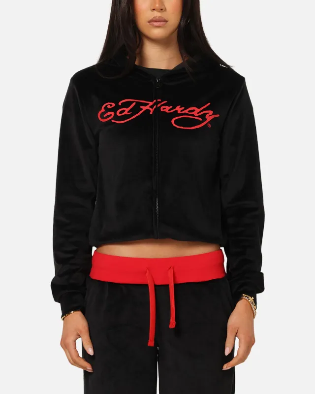 Ed Hardy Women's Cropped Hoodie Black/Red sold by Culture Kings