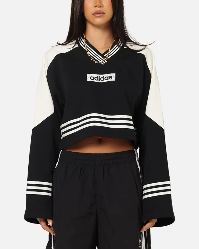 Adidas Women's Crew Sweatshirt Black/Off White made by Adidas