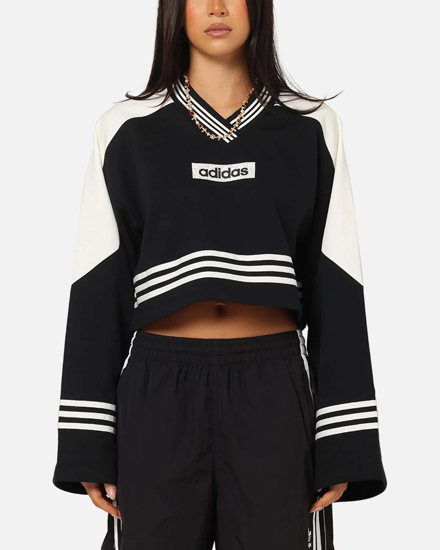 Adidas Women's Crew Sweatshirt Black/Off White sold by Culture Kings
