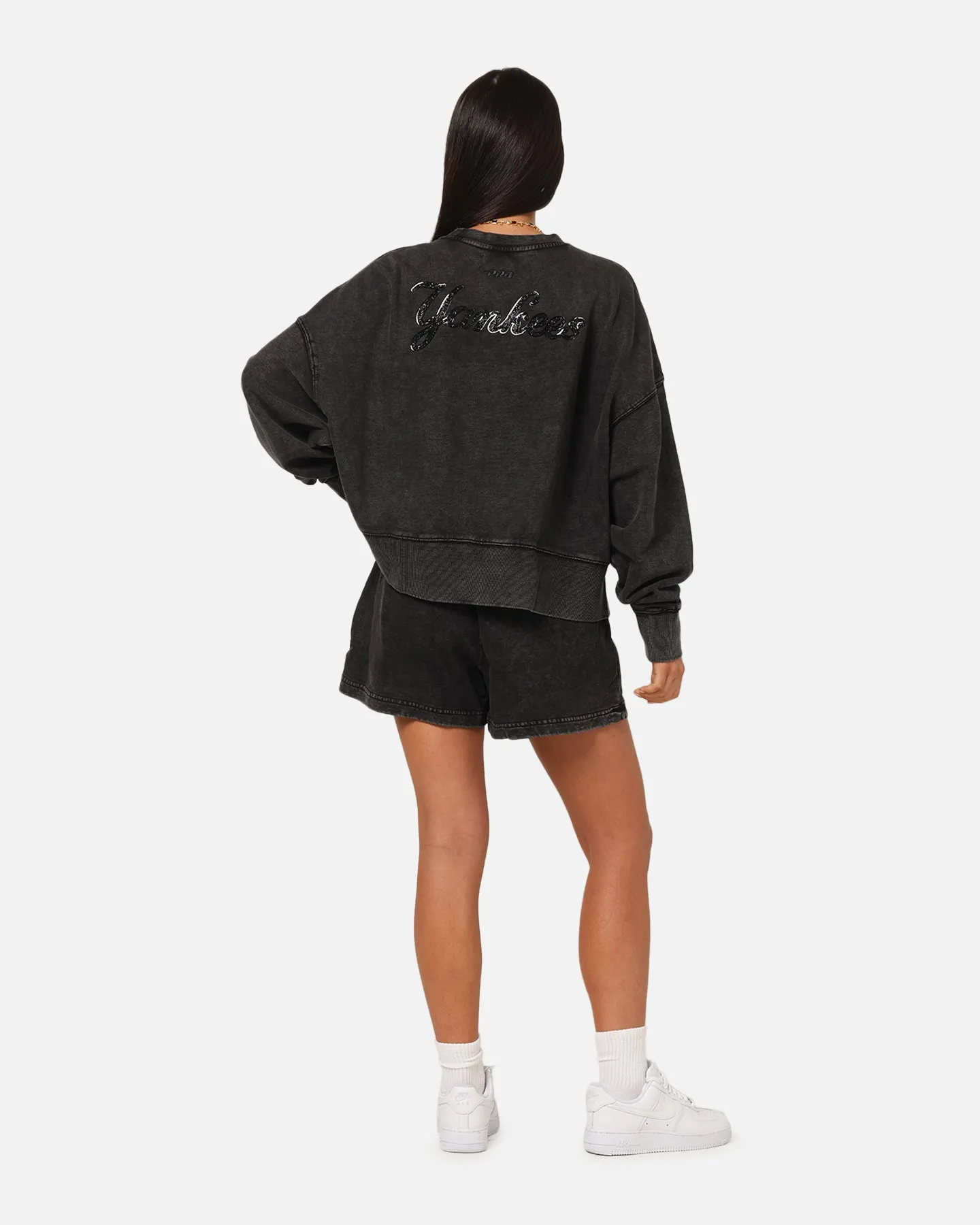 Pro Standard Women's New York Yankees Washed Crystaline Crewneck Washed Black sold by Culture Kings product image thumbnail 4