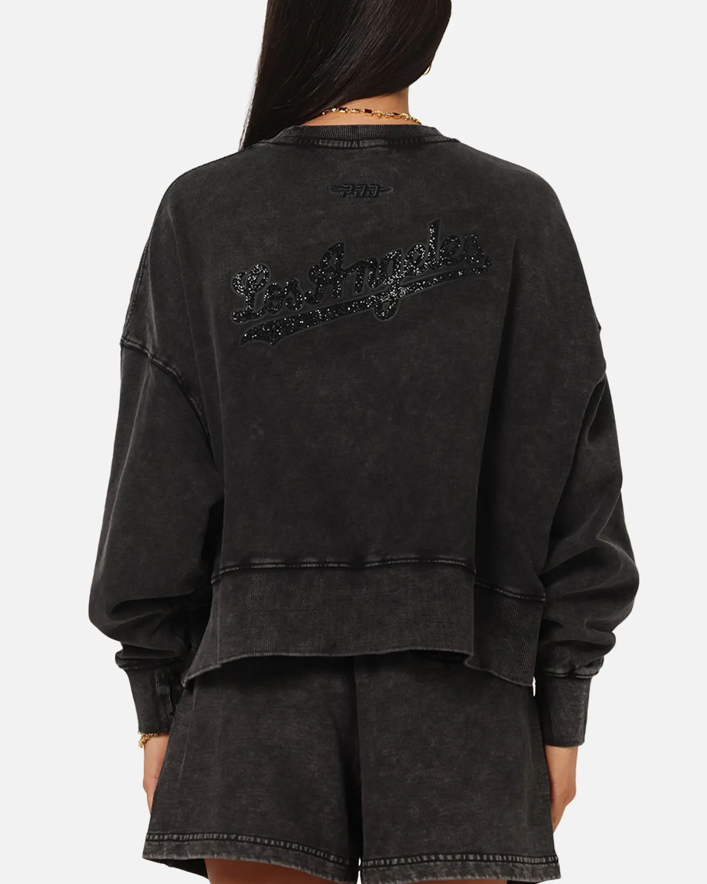 Pro Standard Women's Los Angeles Dodgers Washed Crystaline Crewneck Washed Black sold by Culture Kings product image thumbnail 2