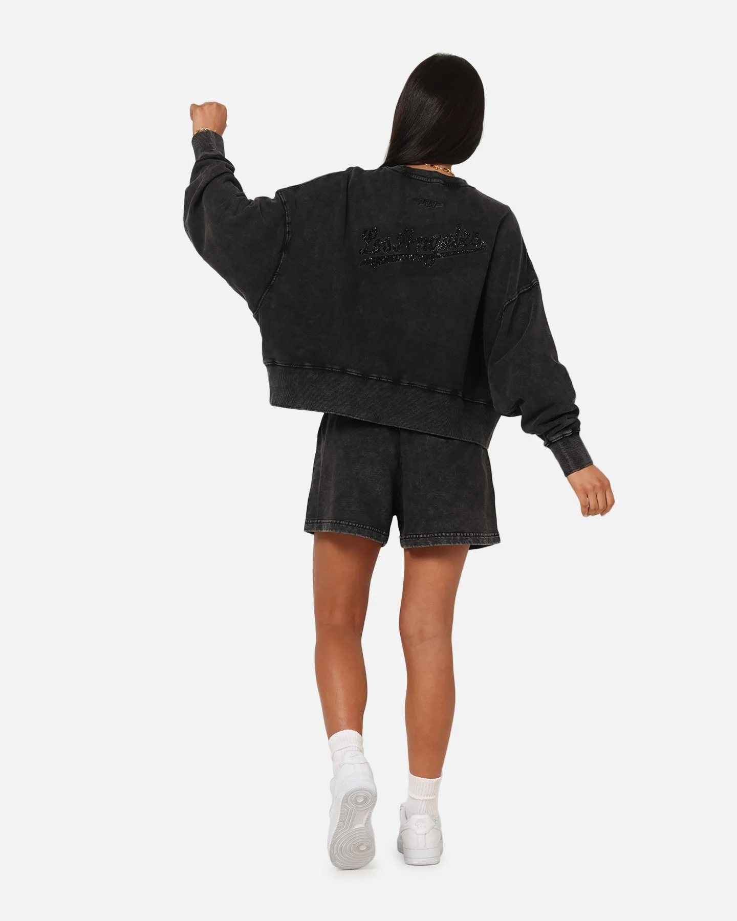 Pro Standard Women's Los Angeles Dodgers Washed Crystaline Crewneck Washed Black sold by Culture Kings product image thumbnail 4