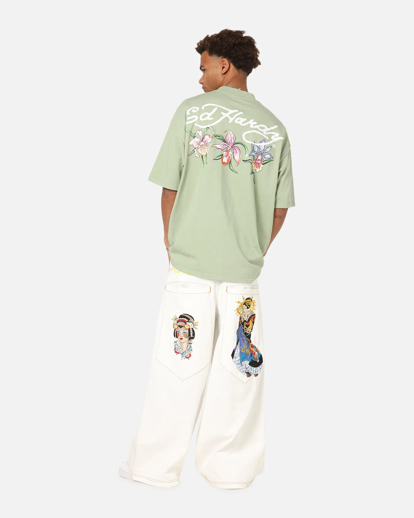 Ed Hardy Flowers T-Shirt Sage sold by Culture Kings product image thumbnail 3