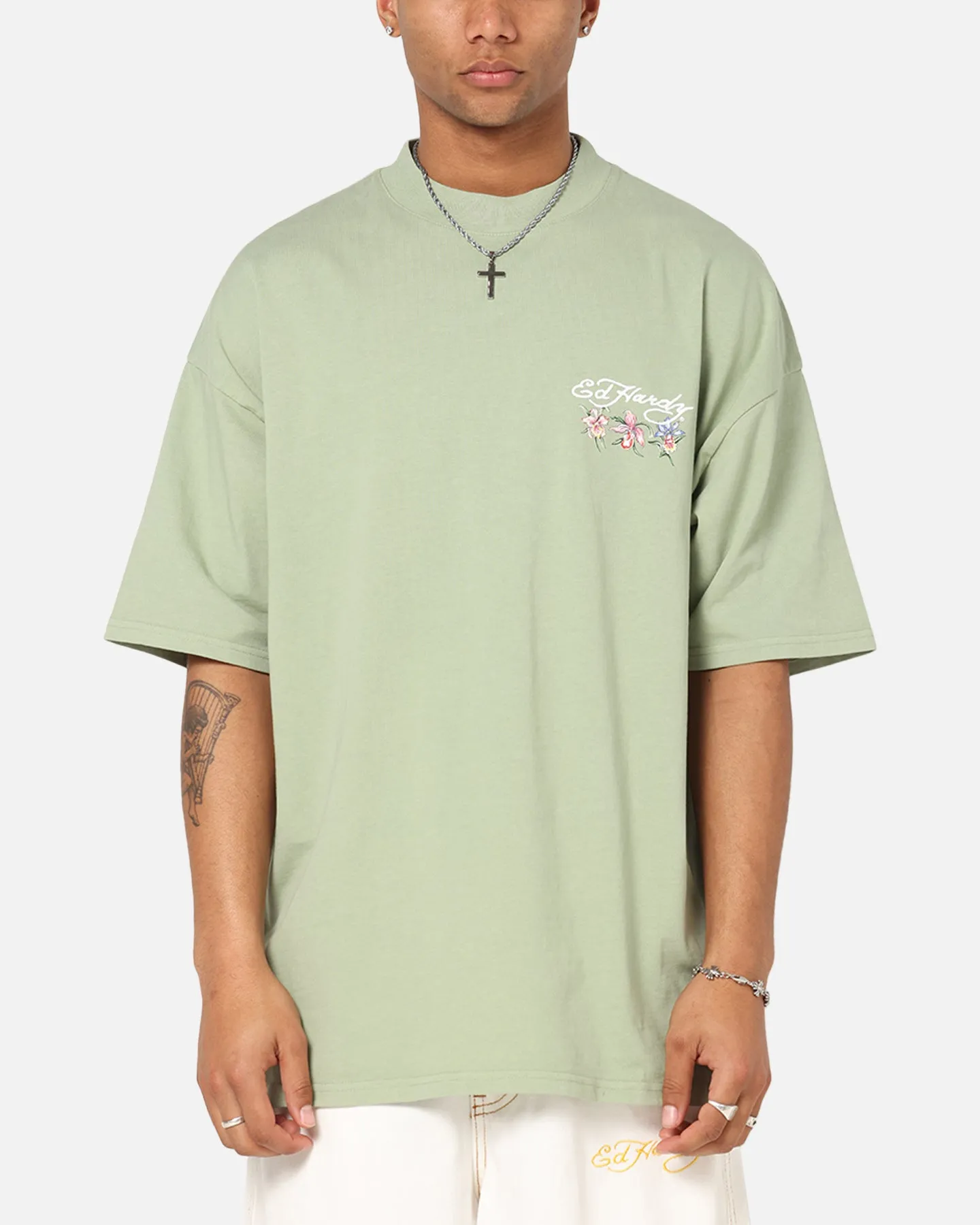 Ed Hardy Flowers T-Shirt Sage sold by Culture Kings product image thumbnail 2