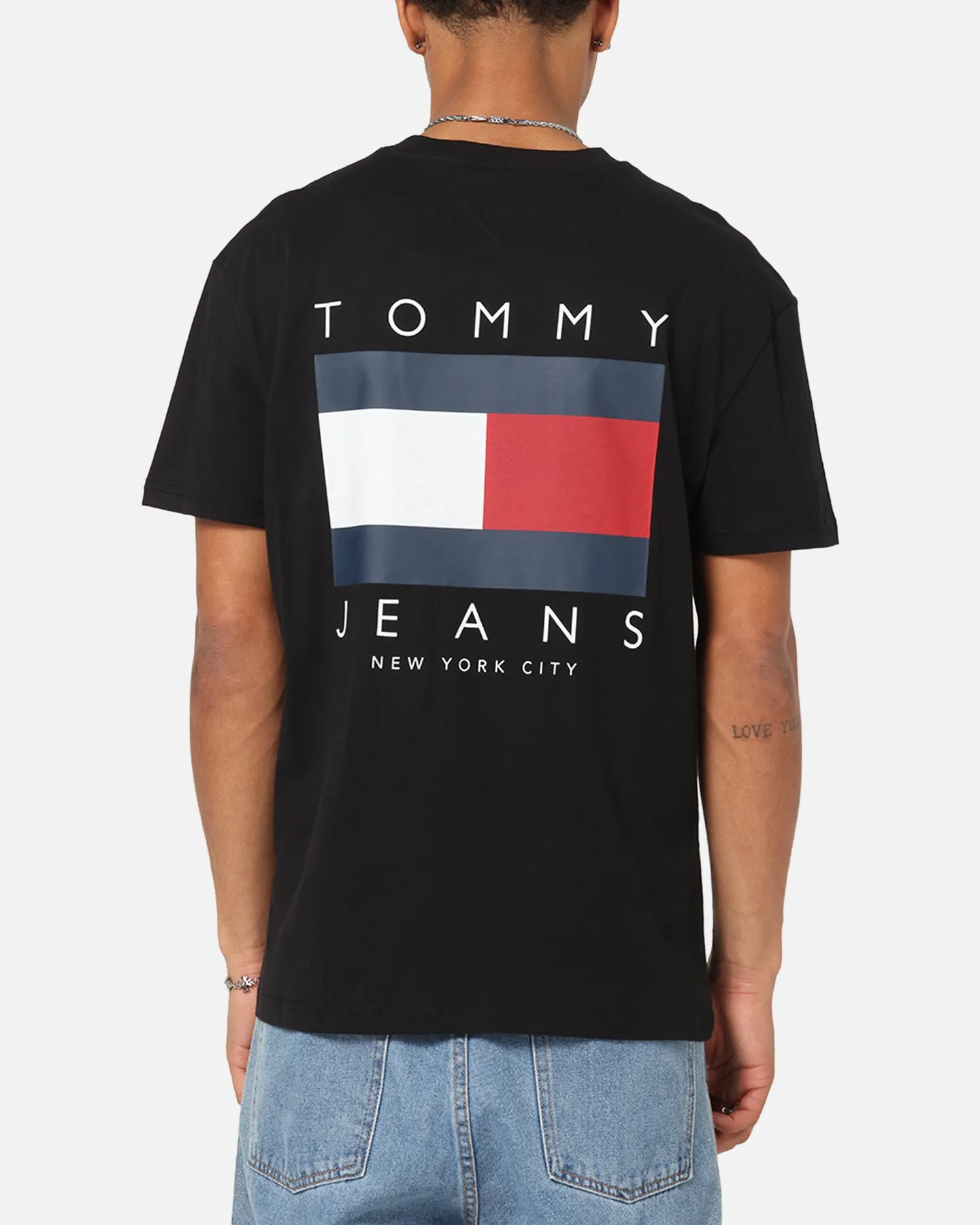 Tommy Jeans Regular Flag Graphic T-Shirt Black sold by Culture Kings