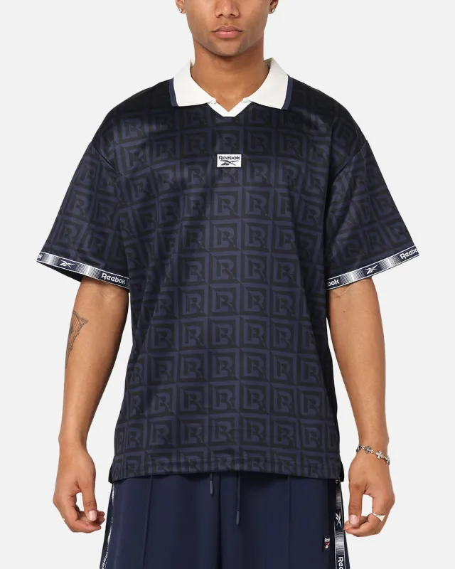 Reebok Monogram Football Polo T-Shirt Navy made by Reebok