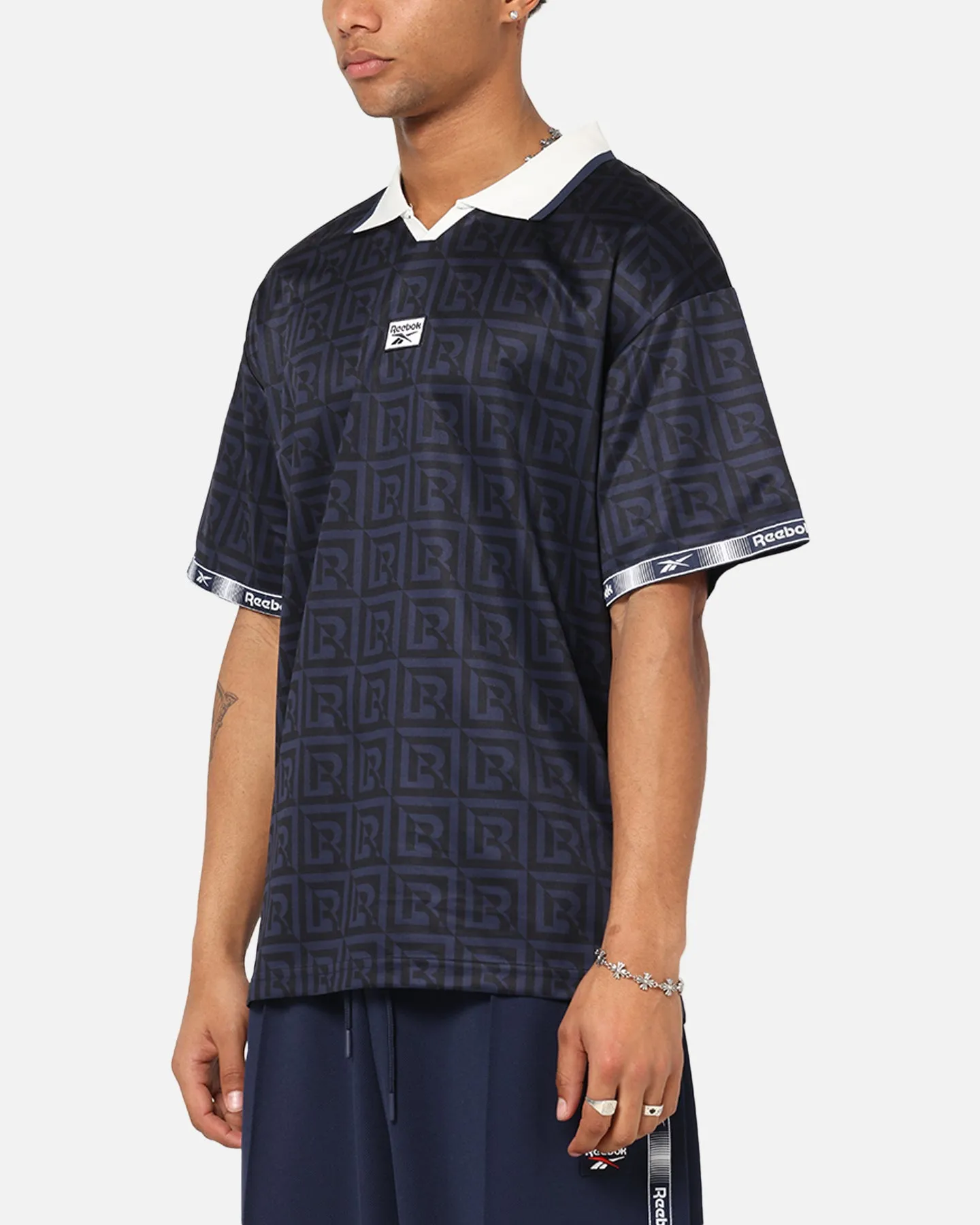 Reebok Monogram Football Polo T-Shirt Navy sold by Culture Kings product image thumbnail 5