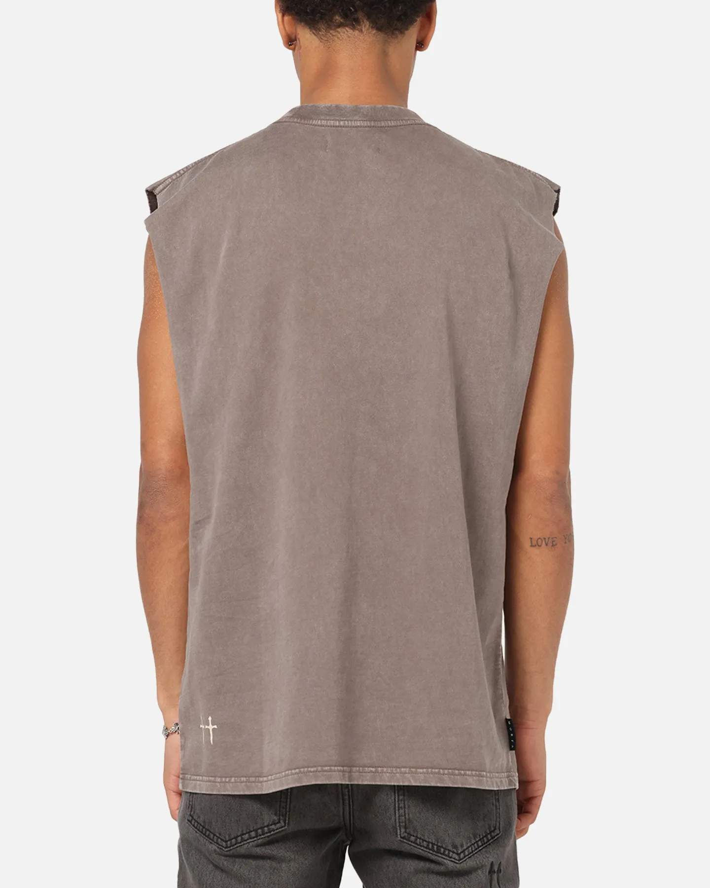 Saint Morta Script Oversized Muscle T-Shirt Washed Brown sold by Culture Kings product image thumbnail 3