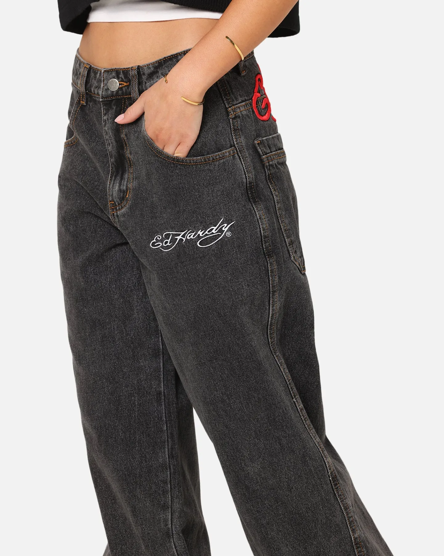 Ed Hardy Wide Leg Jeans Black sold by Culture Kings product image thumbnail 3