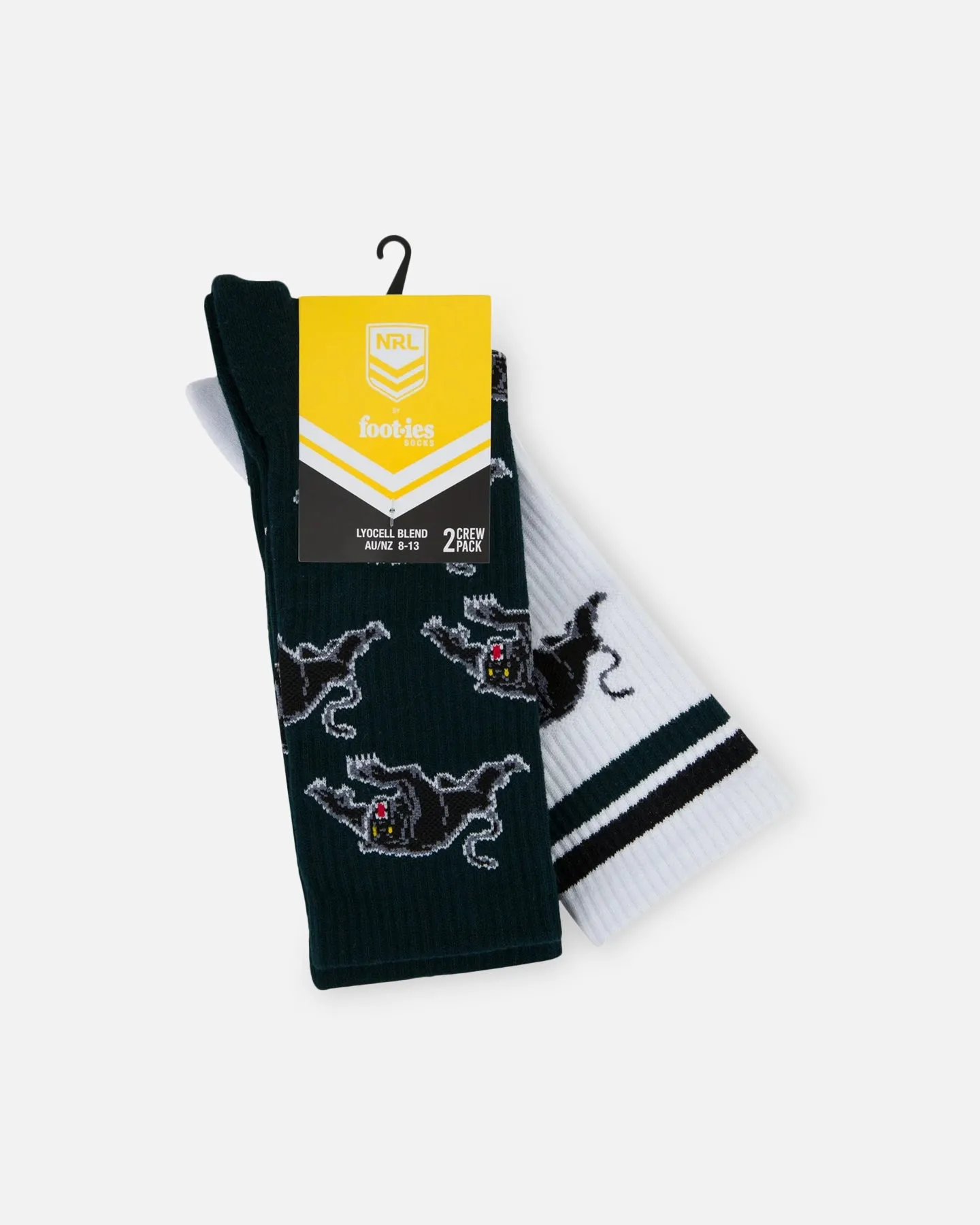 Foot-ies Penrith Panthers Crew Socks 2 Pack Slate/White sold by Culture Kings product image thumbnail 2