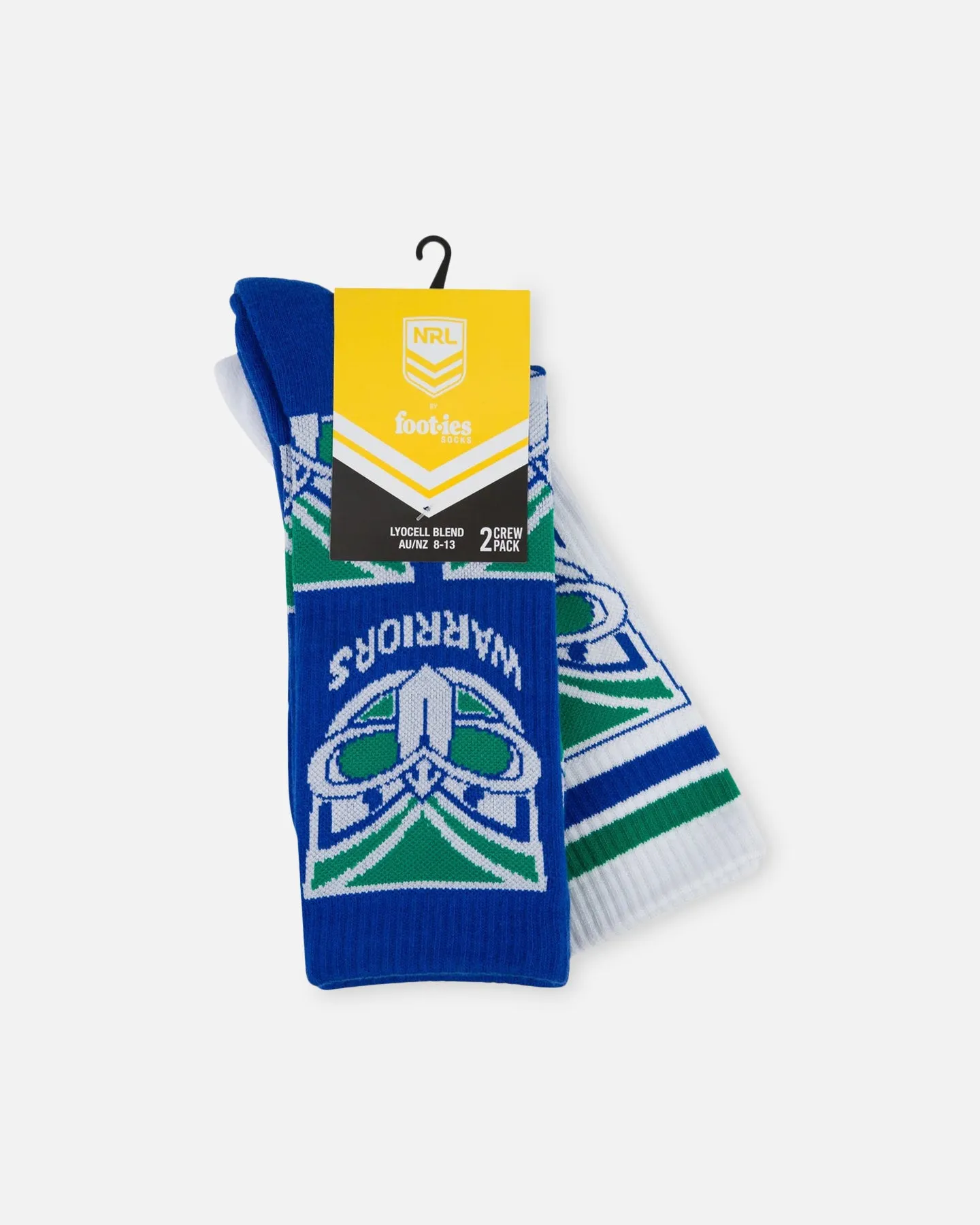 Foot-ies New Zealand Warriors Crew Socks 2 Pack White/Blue sold by Culture Kings product image thumbnail 2