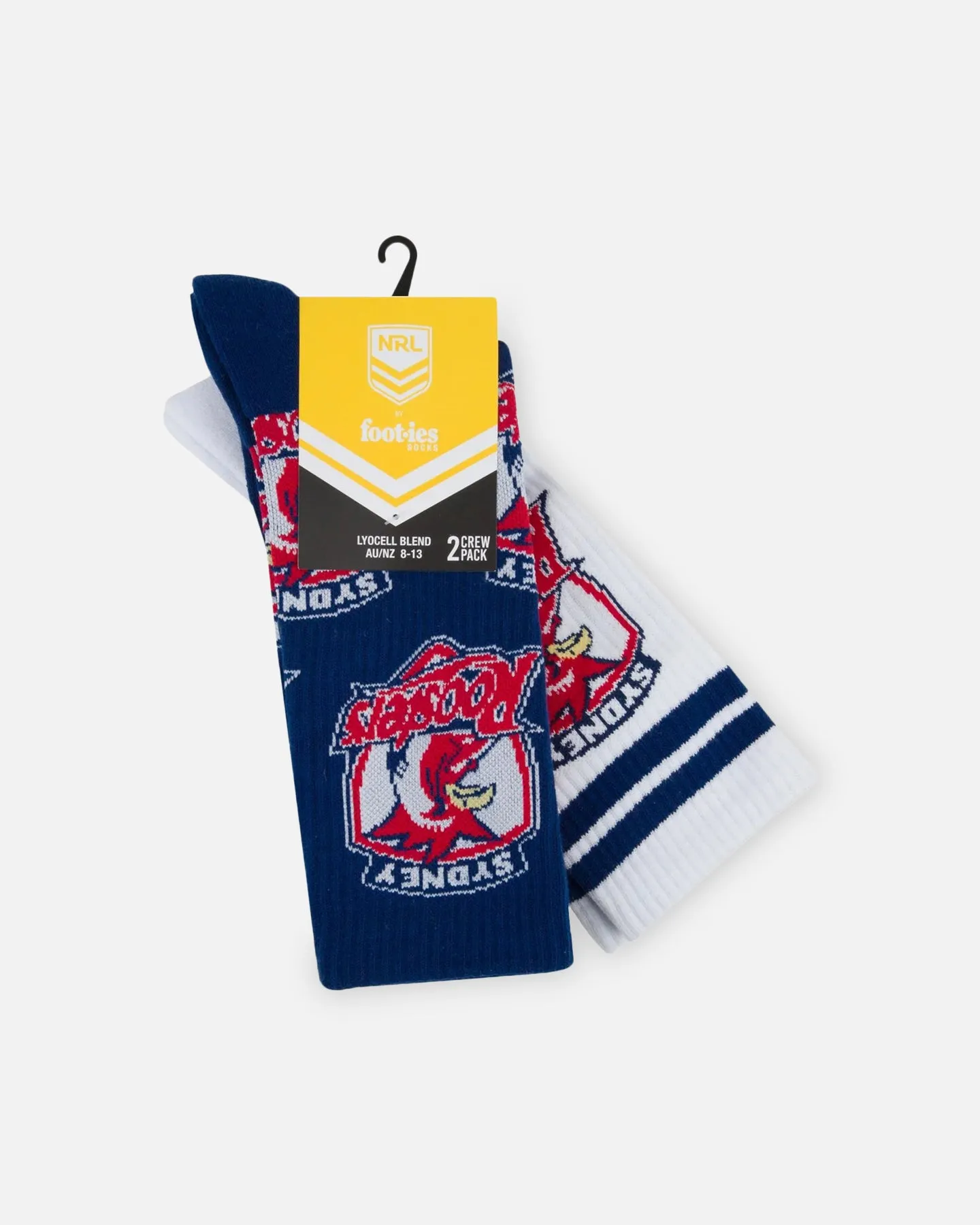 Foot-ies Sydney Roosters Crew Socks 2 Pack Navy/White sold by Culture Kings product image thumbnail 2