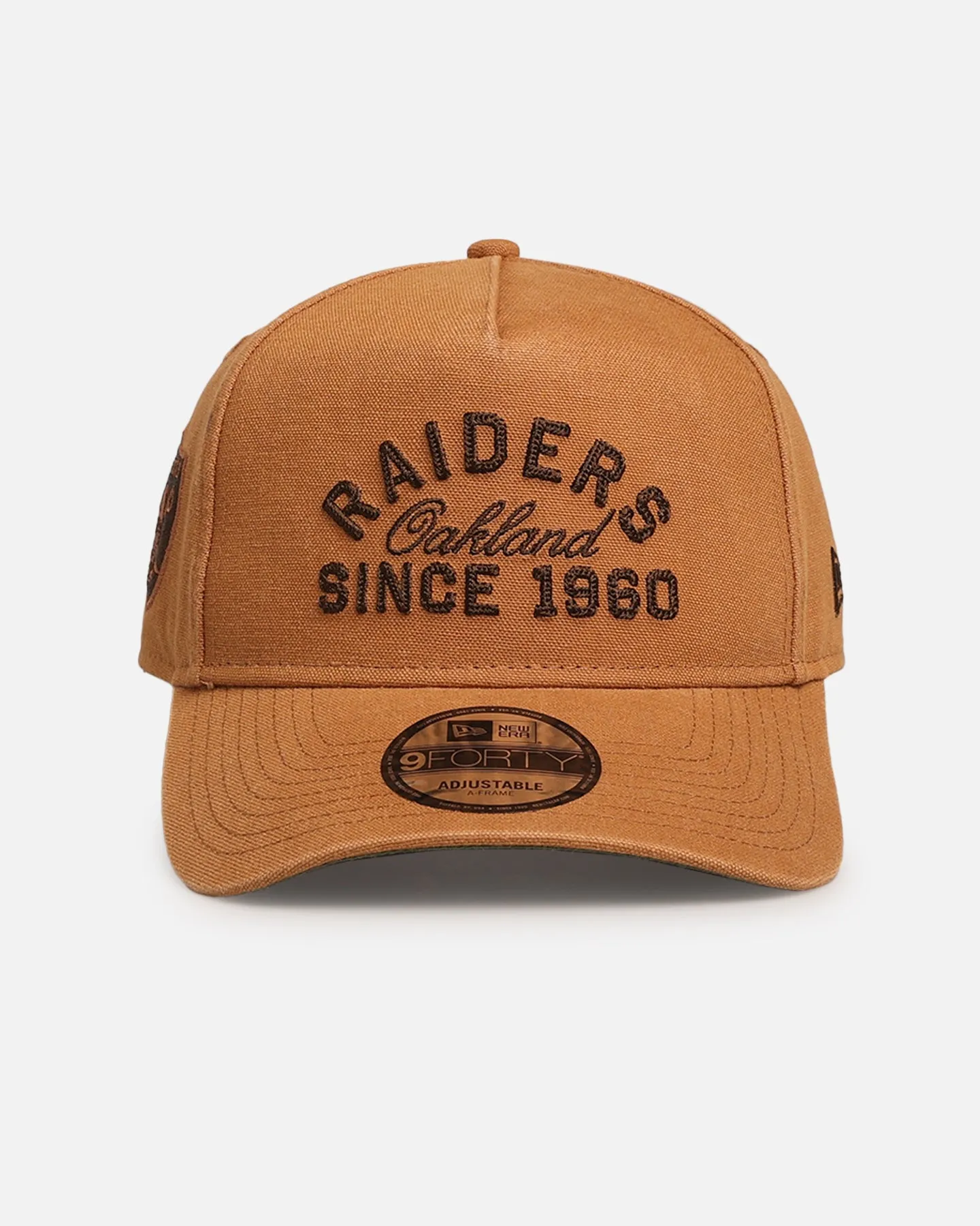 New Era Las Vegas Raiders 'Washed Canvas' 9FORTY A-Frame Snapback Walnut sold by Culture Kings