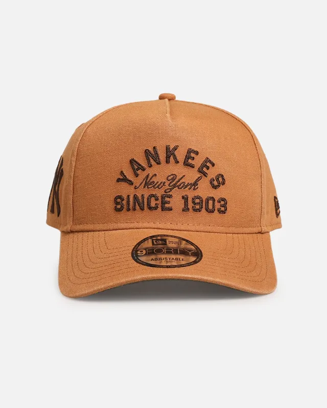 New Era New York Yankees 'Washed Canvas' 9FORTY A-Frame Snapback Walnut made by New Era