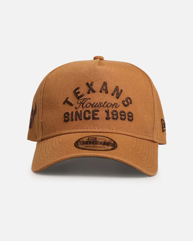 New Era Houston Texans 'Washed Canvas' 9FORTY A-Frame Snapback Walnut sold by Culture Kings