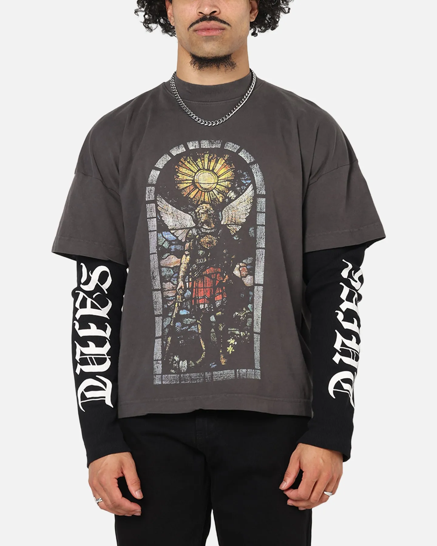 Saint Morta Kingdomcome Long Sleeve T-Shirt Washed Charcoal sold by Culture Kings