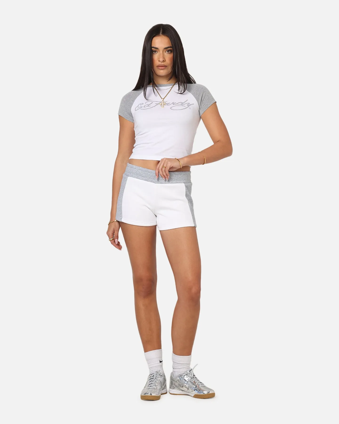 Ed Hardy Women's Fleece Shorts White/Grey sold by Culture Kings product image thumbnail 2