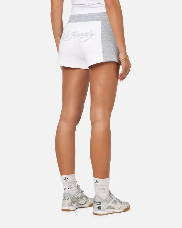 Ed Hardy Women's Fleece Shorts White/Grey made by Ed Hardy