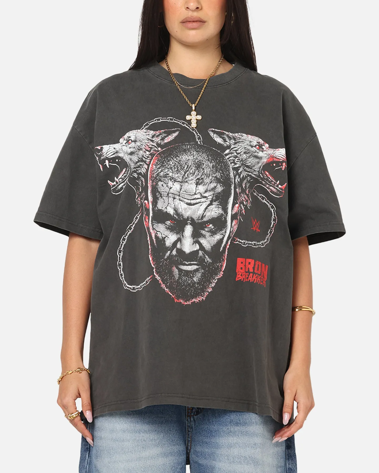 Culture Kings X WWE Bron Breaker Heavy T-Shirt Black Wash sold by Culture Kings