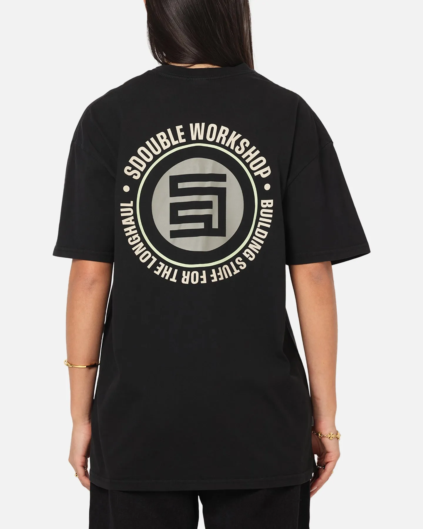 S Double Workshop Dot T-Shirt Black sold by Culture Kings product image thumbnail 2
