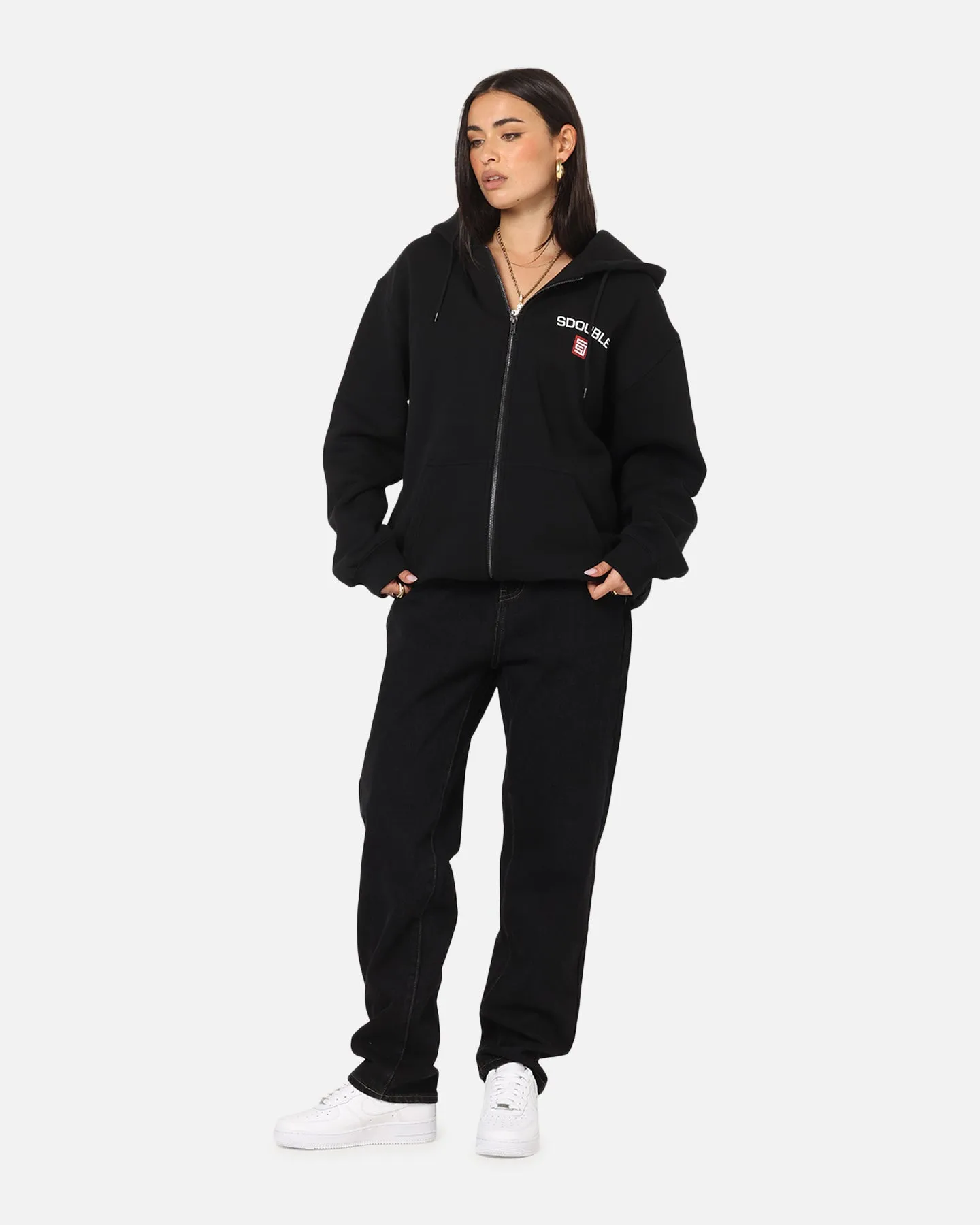 S Double Cities Zip Through Hoodie Black sold by Culture Kings product image thumbnail 3