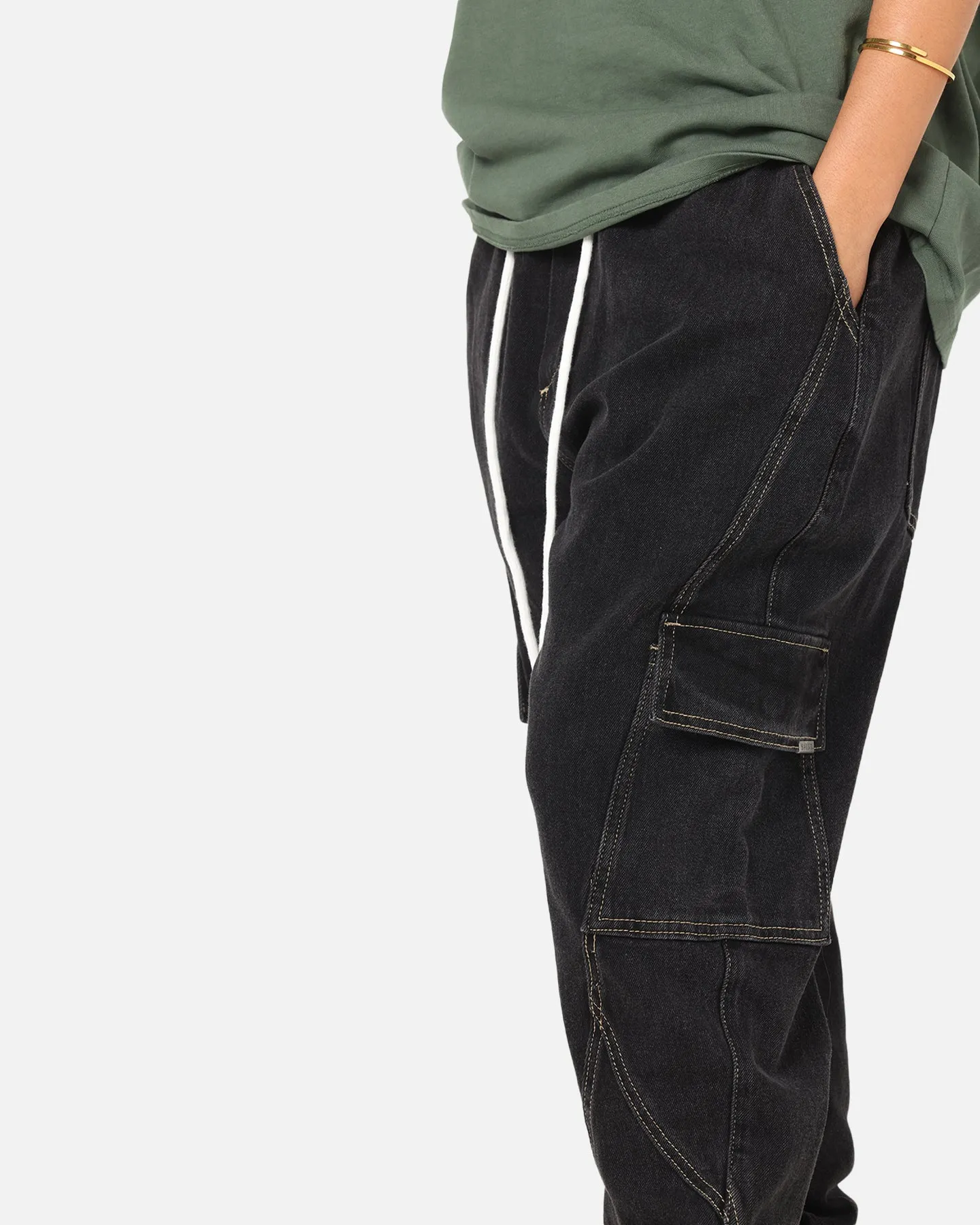 Saint Morta Rodeo Denim Joggers Black Shadow sold by Culture Kings product image thumbnail 3